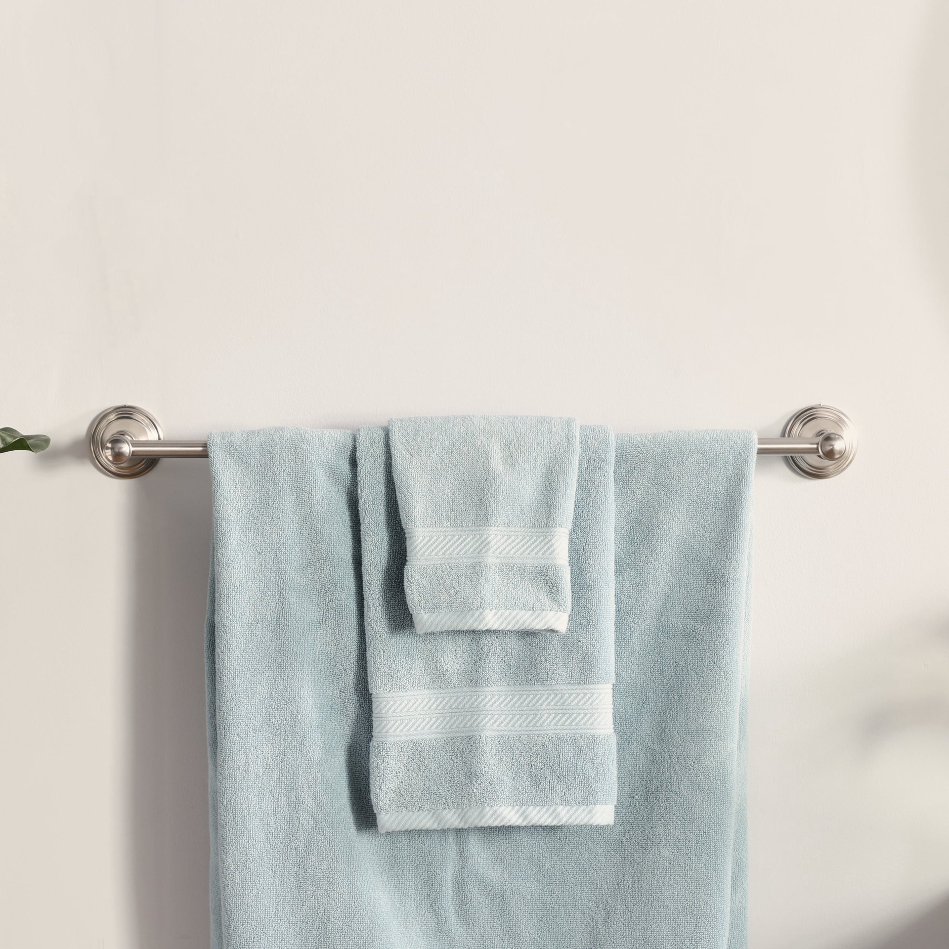 slide 6 of 6, allen + roth Jordon 24-in Brushed Nickel Wall mount Single Towel Bar, 1 ct