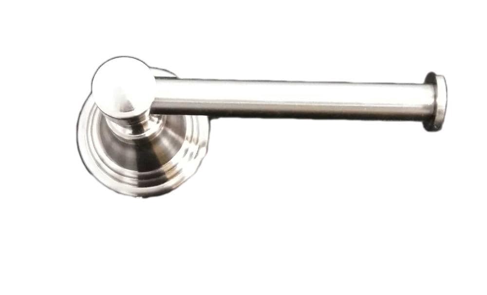 slide 1 of 6, allen + roth Jordon Brushed Nickel Wall mount Single post Toilet Paper Holder 1 -Rolls, 1 ct
