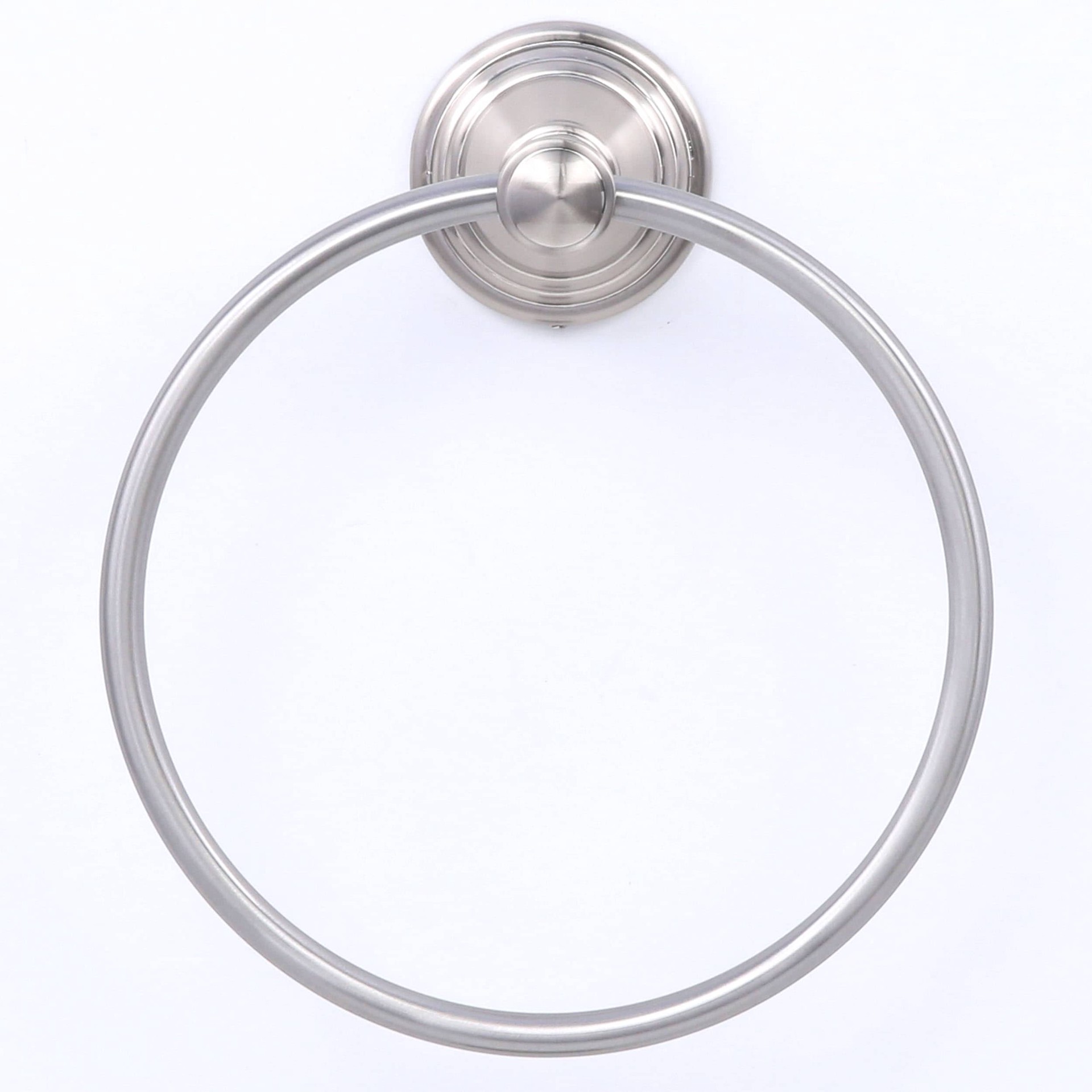 slide 3 of 6, allen + roth Jordon Brushed Nickel Wall mount Single Towel Ring, 1 ct