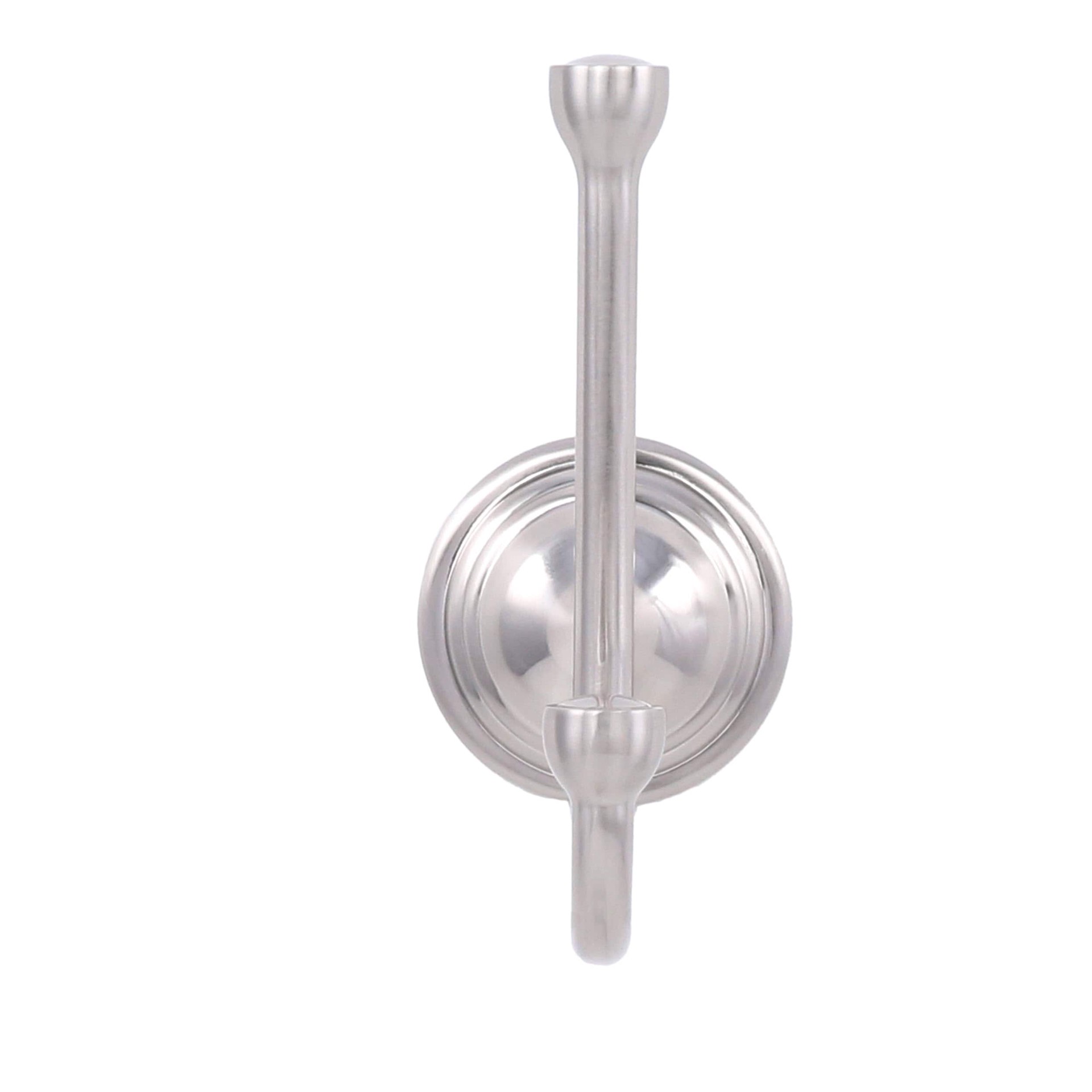 slide 2 of 6, allen + roth Jordon Brushed Nickel Double -Hook Wall mount Towel Hook, 1 ct