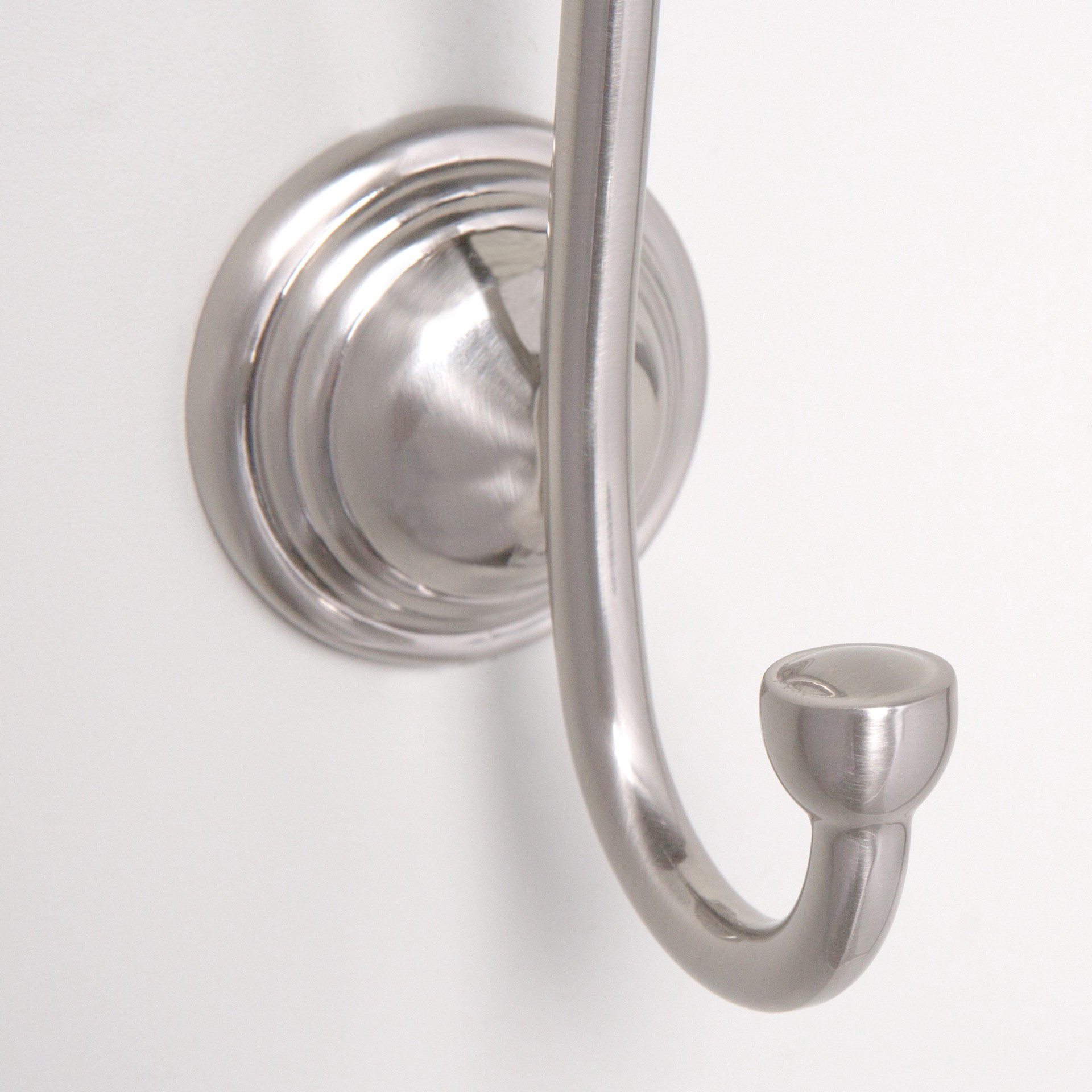 slide 3 of 6, allen + roth Jordon Brushed Nickel Double -Hook Wall mount Towel Hook, 1 ct