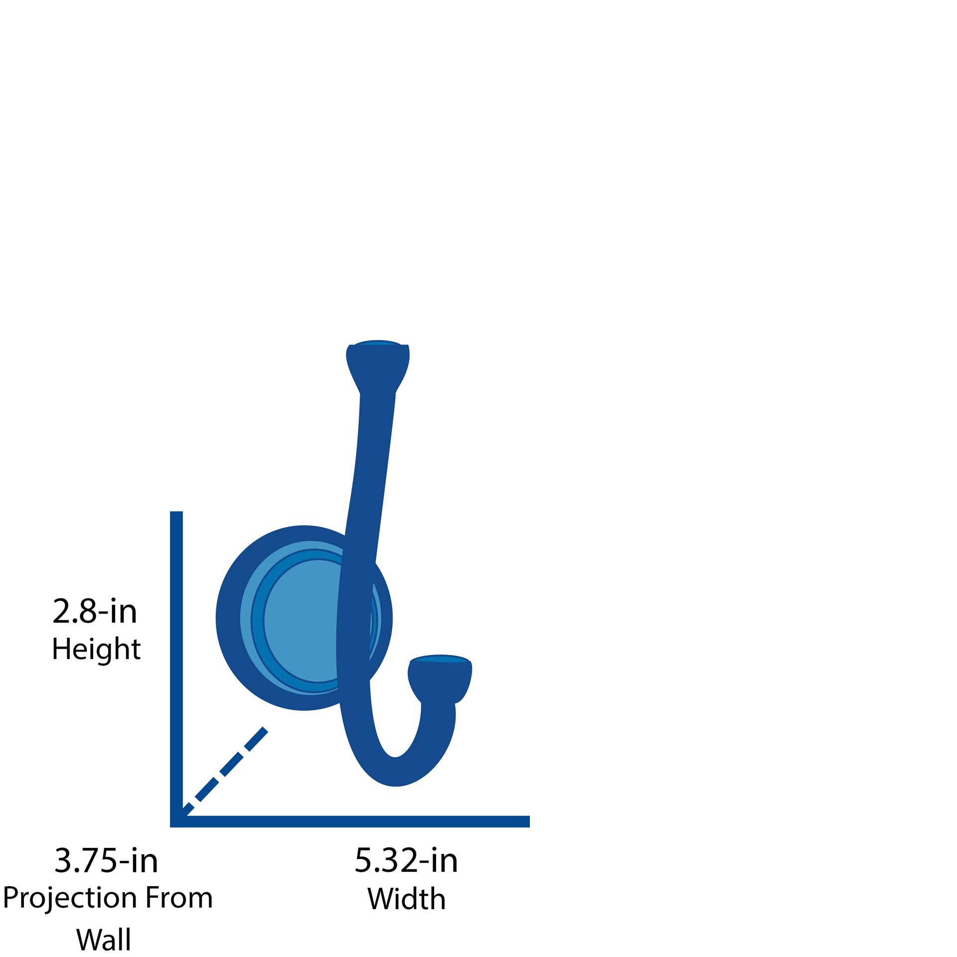 slide 5 of 6, allen + roth Jordon Brushed Nickel Double -Hook Wall mount Towel Hook, 1 ct