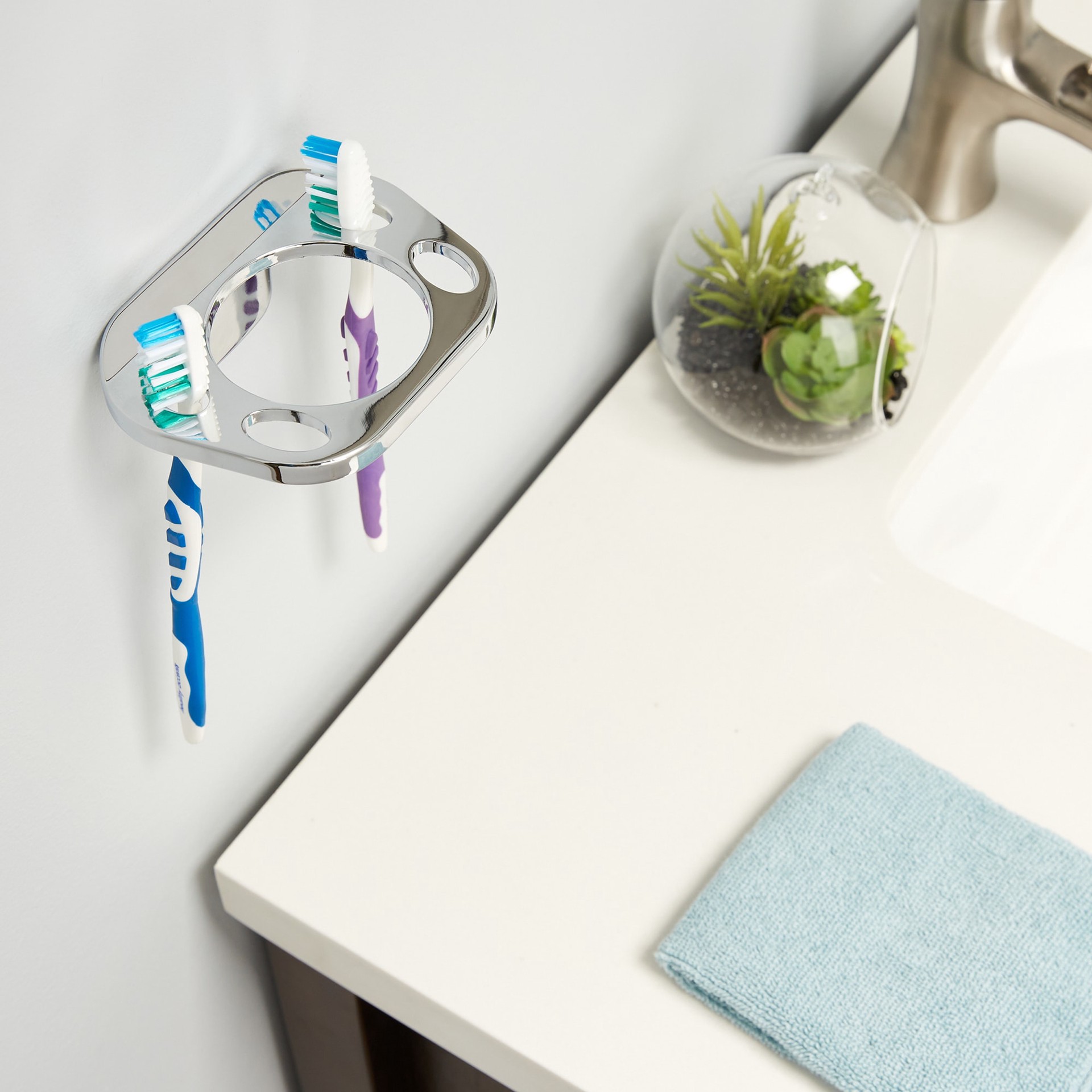 slide 2 of 6, Project Source Seton Chrome Zinc Tumbler and toothbrush holder, 1 ct