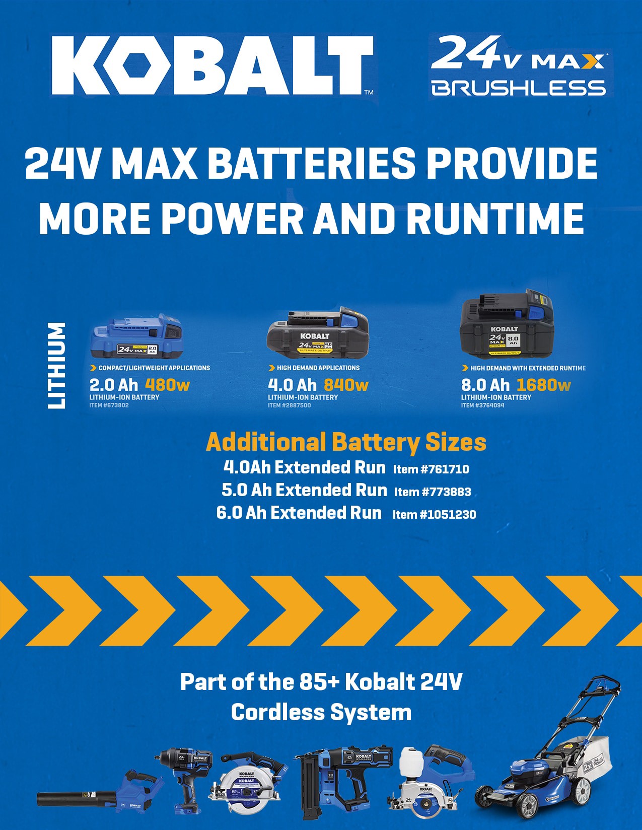 slide 2 of 6, Kobalt 24 -Volt 1 -Pack Lithium-ion ( 6 Ah Battery ), 1 ct