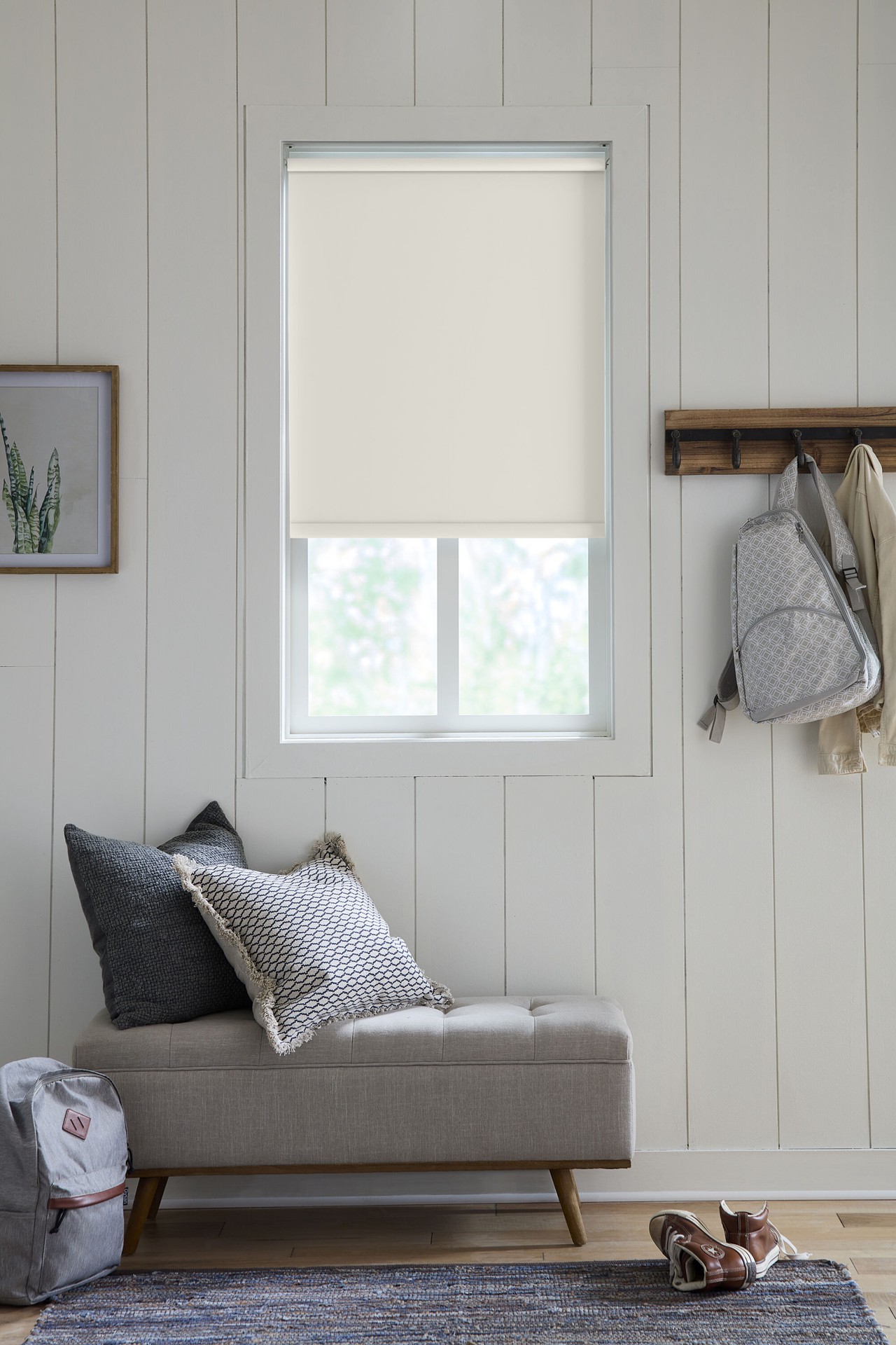 slide 4 of 6, LEVOLOR 37-in x 78-in Cream Room Darkening Cordless Roller Shade, 1 ct