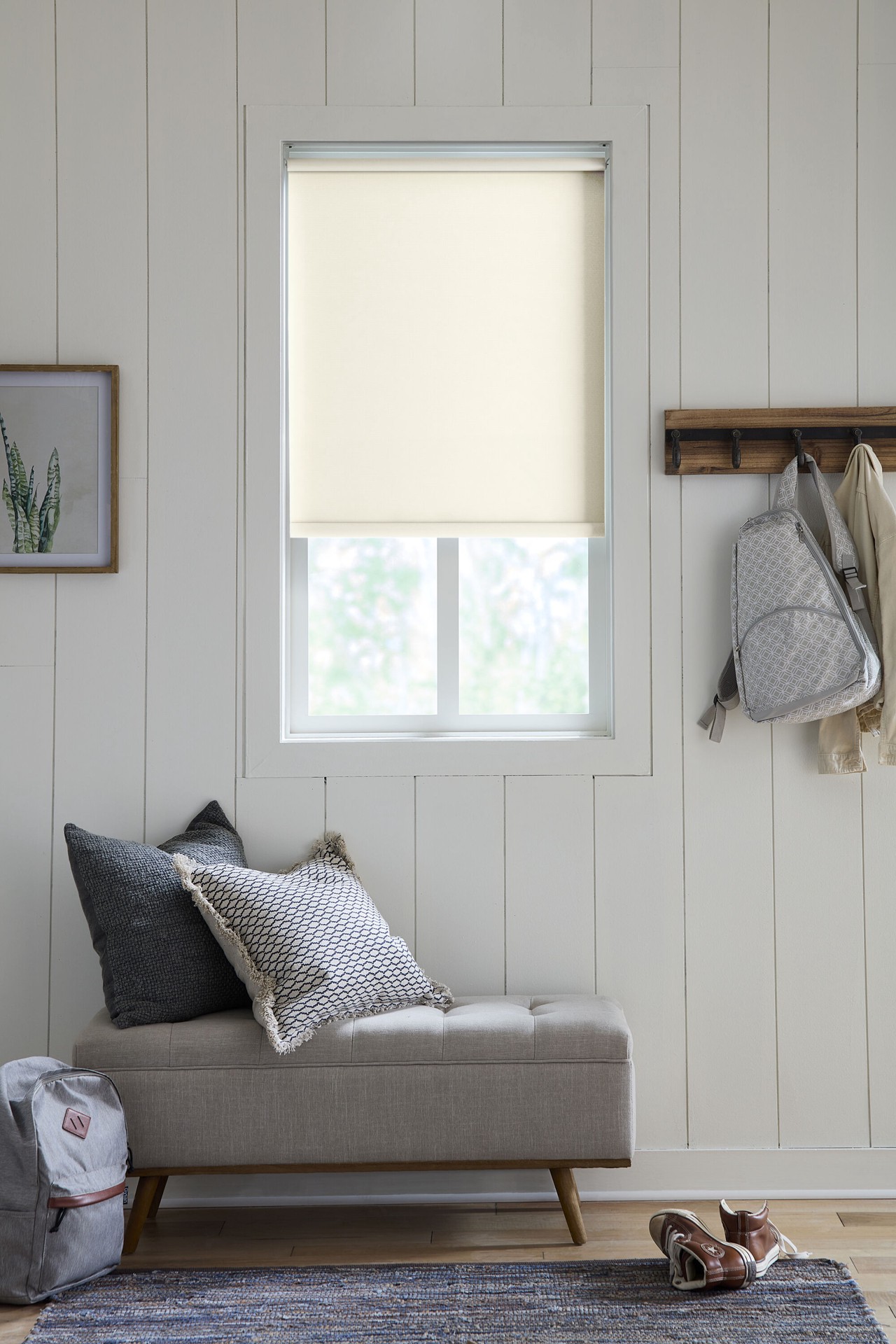 slide 4 of 6, LEVOLOR 37-in x 78-in Cream Blackout Cordless Roller Shade, 1 ct