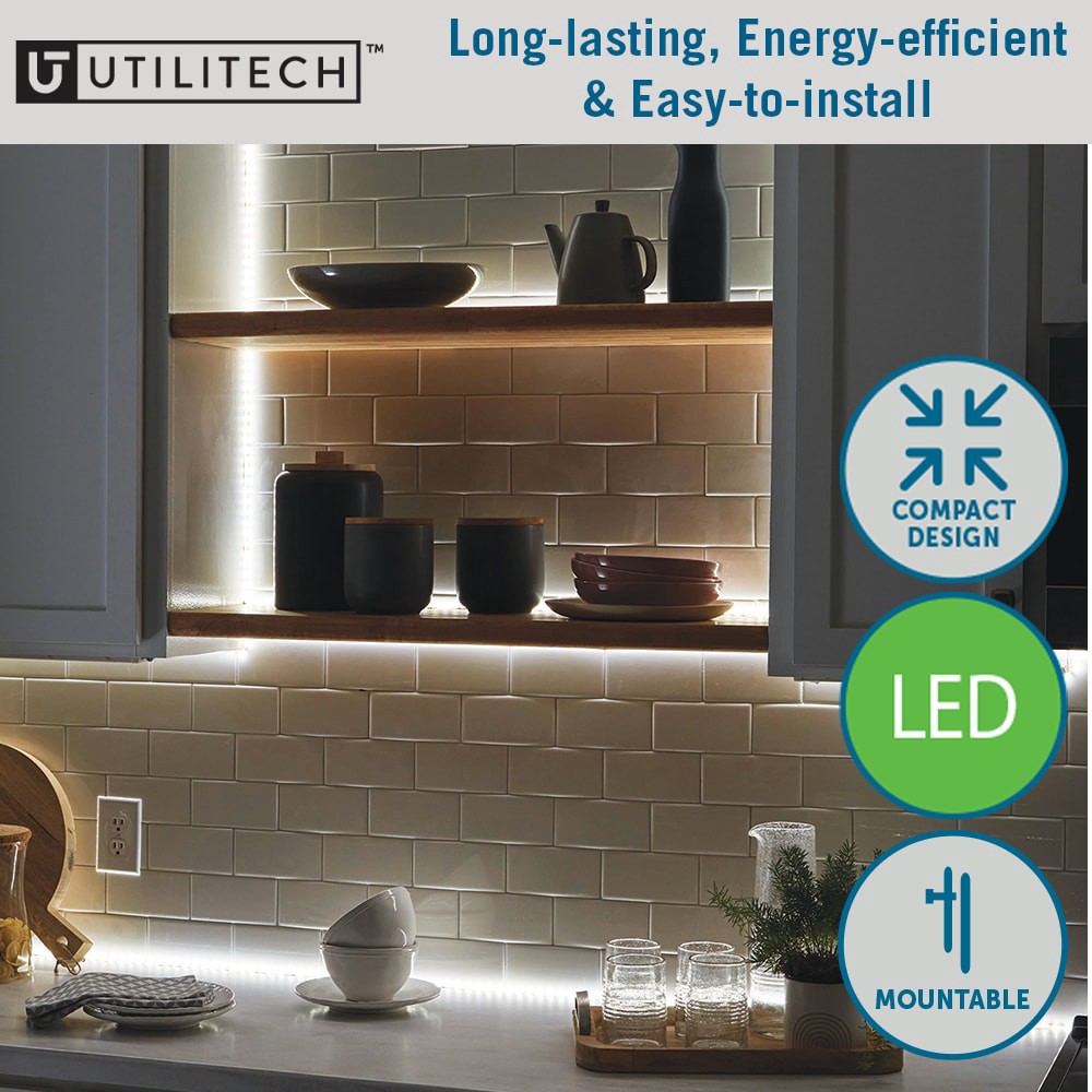 slide 4 of 6, Utilitech 8.0-ft LED Cool White Strip Light, 1 ct