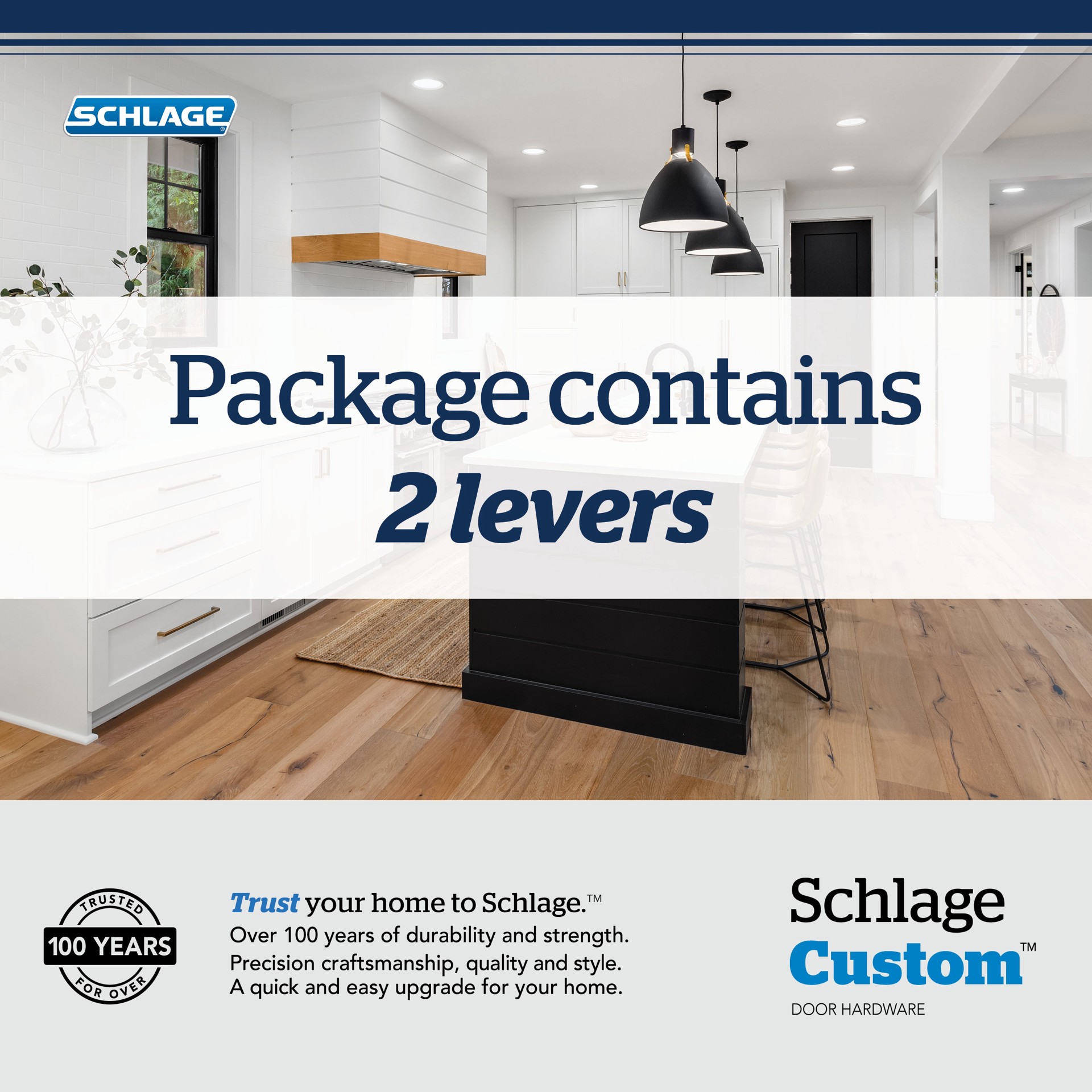 slide 3 of 5, Schlage Custom Latitude - Collins Matte Black Interior or Hall/Closet Dummy Door Handle, 1 ct