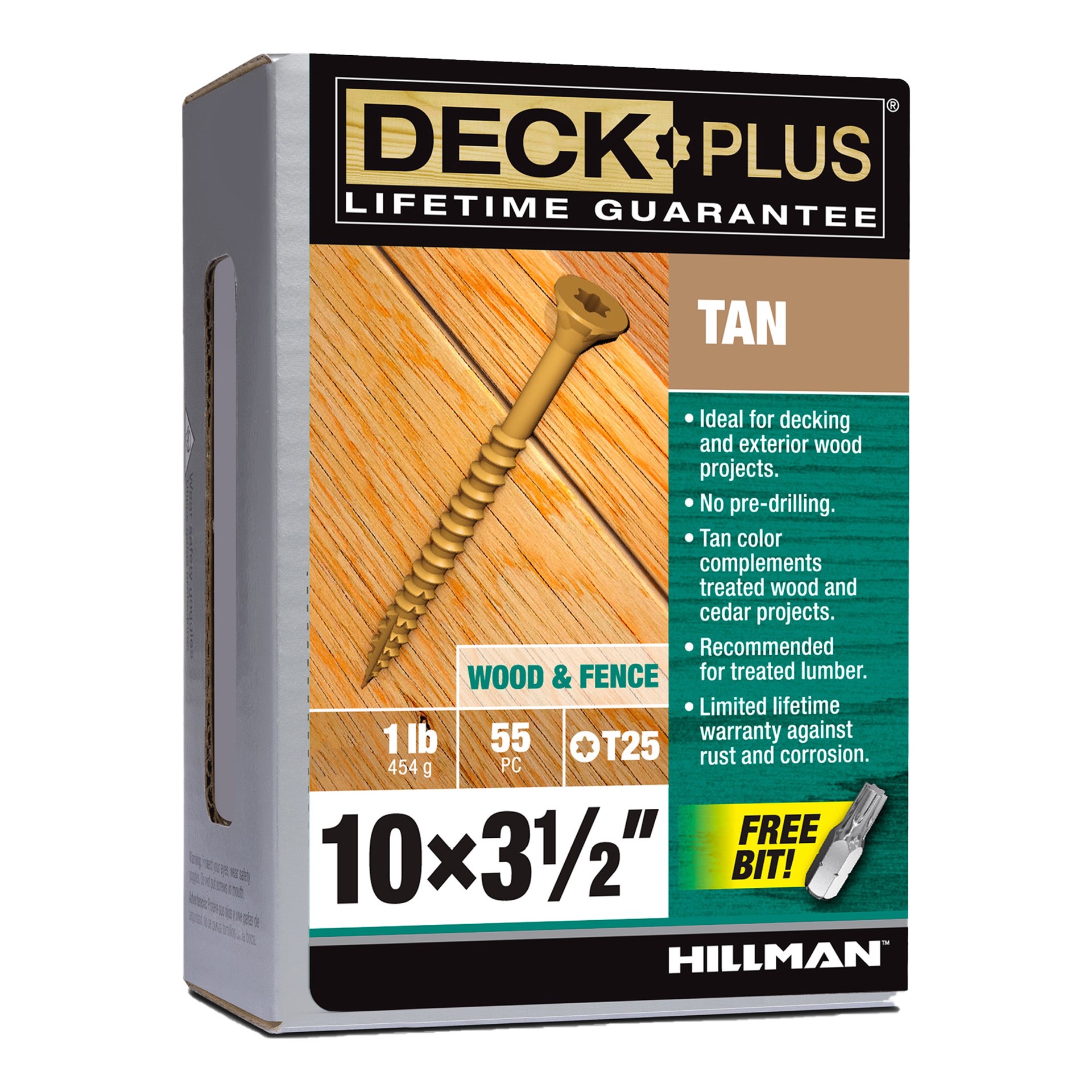 slide 1 of 6, Deck Plus #10 x 3-1/2-in Wood to wood Deck Screws ( 55 -Per Box ), 1 ct