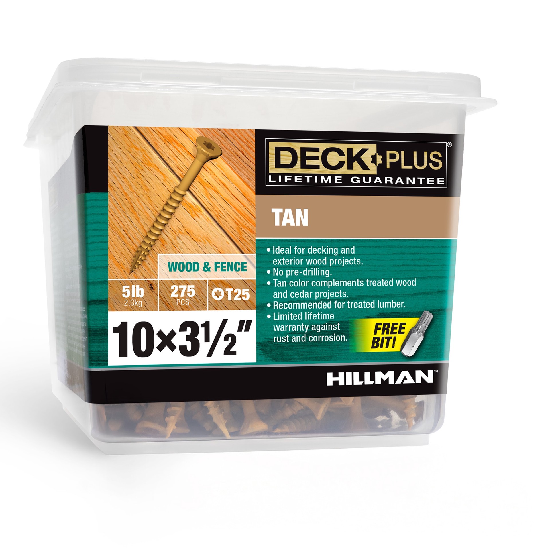 slide 1 of 6, Deck Plus #10 x 3-1/2-in Wood to wood Deck Screws ( 275 -Per Box ), 1 ct