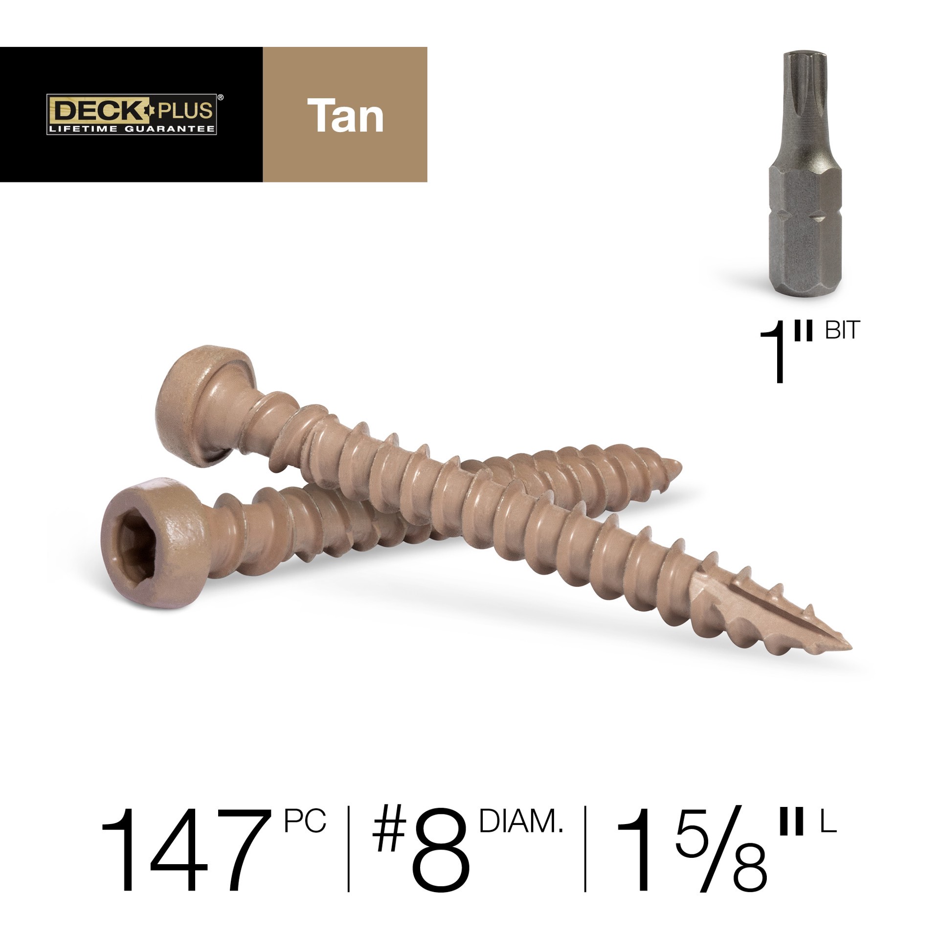 slide 2 of 6, Deck Plus #8 x 1-5/8-in Composite Deck Screws ( 147 -Per Box ), 1 ct
