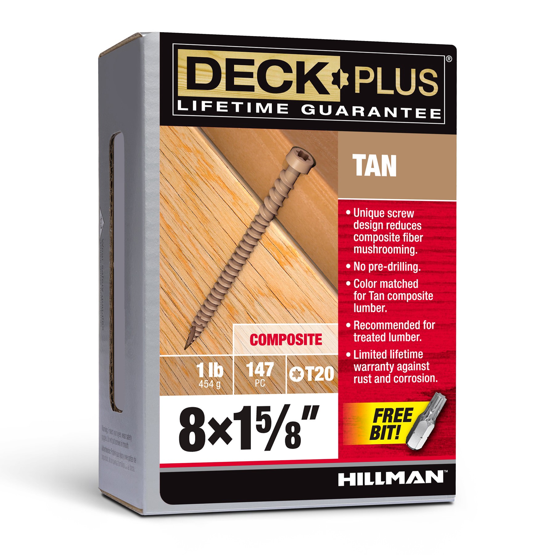 slide 1 of 6, Deck Plus #8 x 1-5/8-in Composite Deck Screws ( 147 -Per Box ), 1 ct
