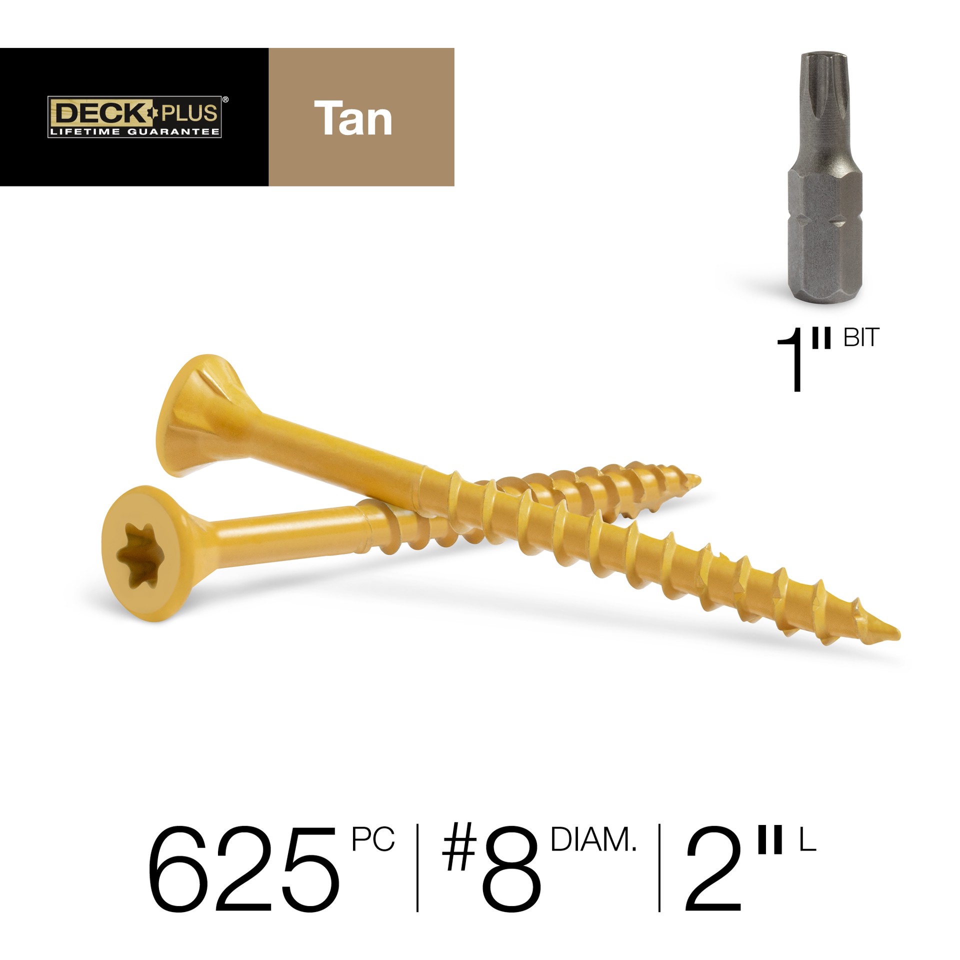 slide 2 of 6, Deck Plus #8 x 2-in Wood to wood Deck Screws ( 625 -Per Box ), 1 ct