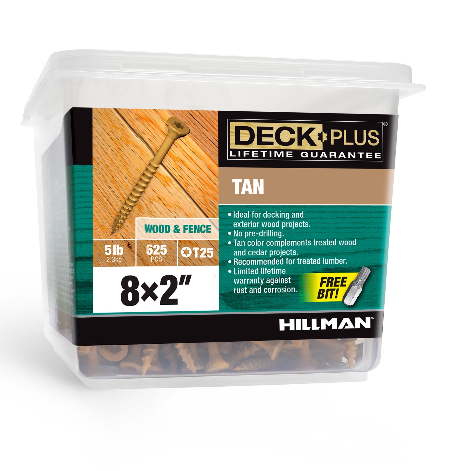 slide 1 of 6, Deck Plus #8 x 2-in Wood to wood Deck Screws ( 625 -Per Box ), 1 ct