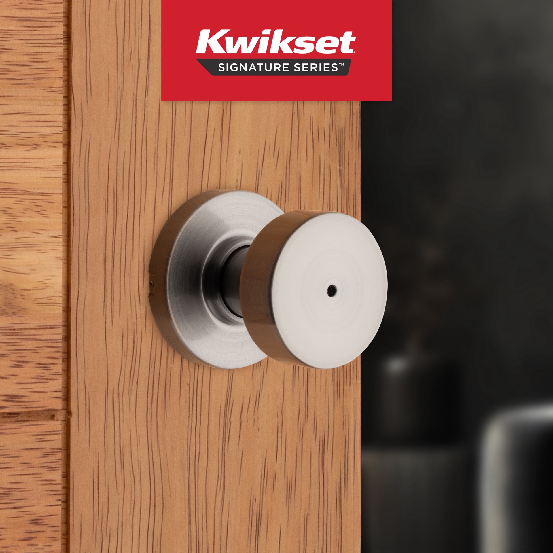 slide 2 of 6, Kwikset Signature Series Pismo Satin Nickel Interior or Bed/Bath Privacy Door Knob, 1 ct