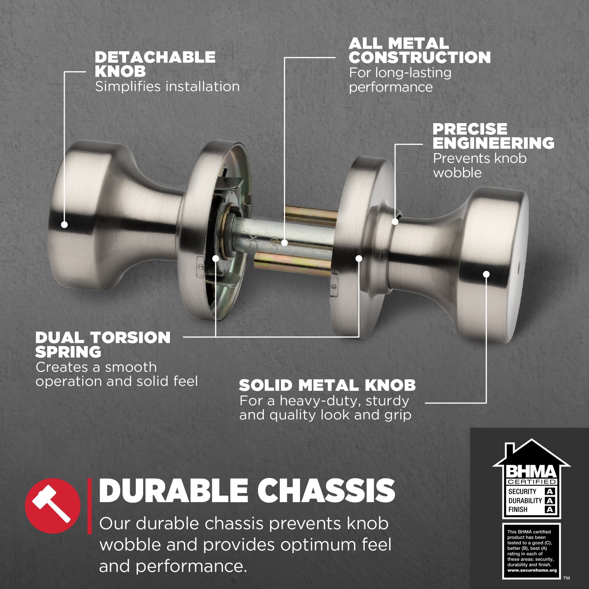 slide 3 of 6, Kwikset Signature Series Pismo Satin Nickel Interior or Bed/Bath Privacy Door Knob, 1 ct