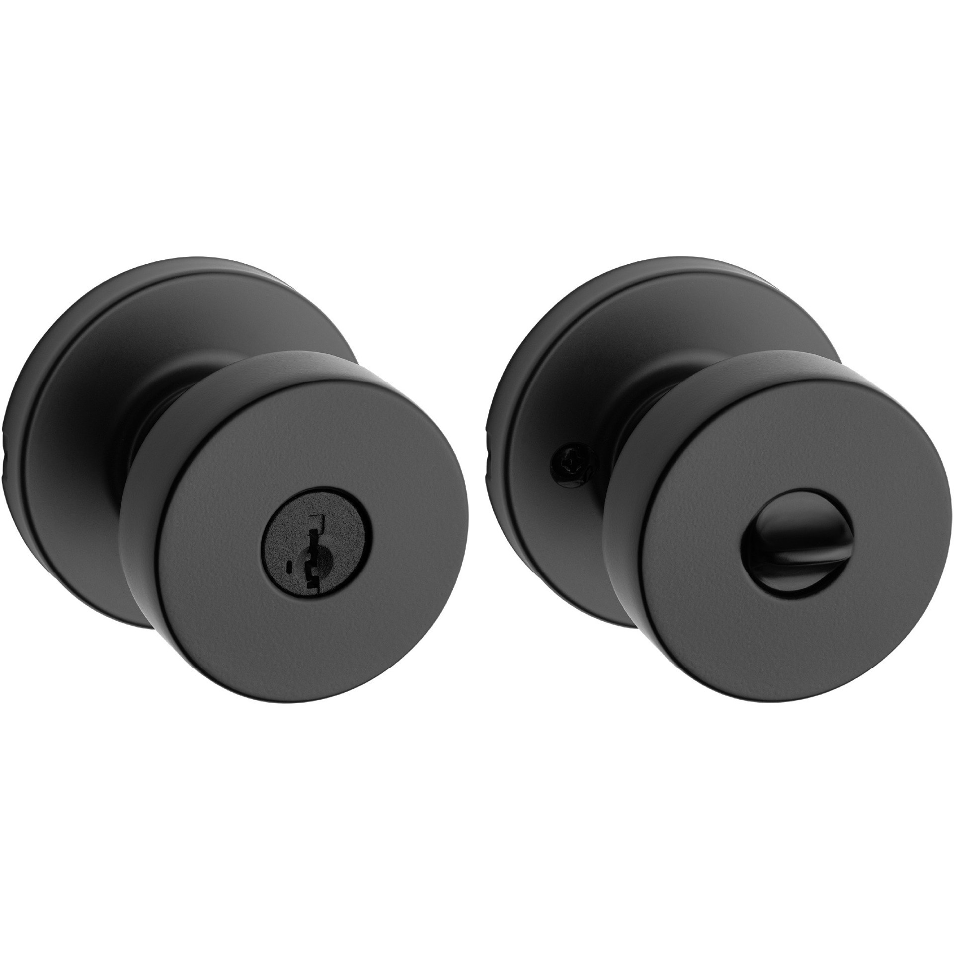 slide 1 of 6, Kwikset Signature Series Pismo Matte Black Exterior Keyed Entry Door Knob ft. SmartKey Security, 1 ct