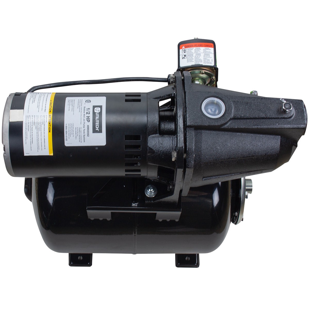 slide 4 of 6, Utilitech 1/2-HP 115 and 230 -Volt 11-Gallon Cast iron Shallow well jet pump, 1 ct