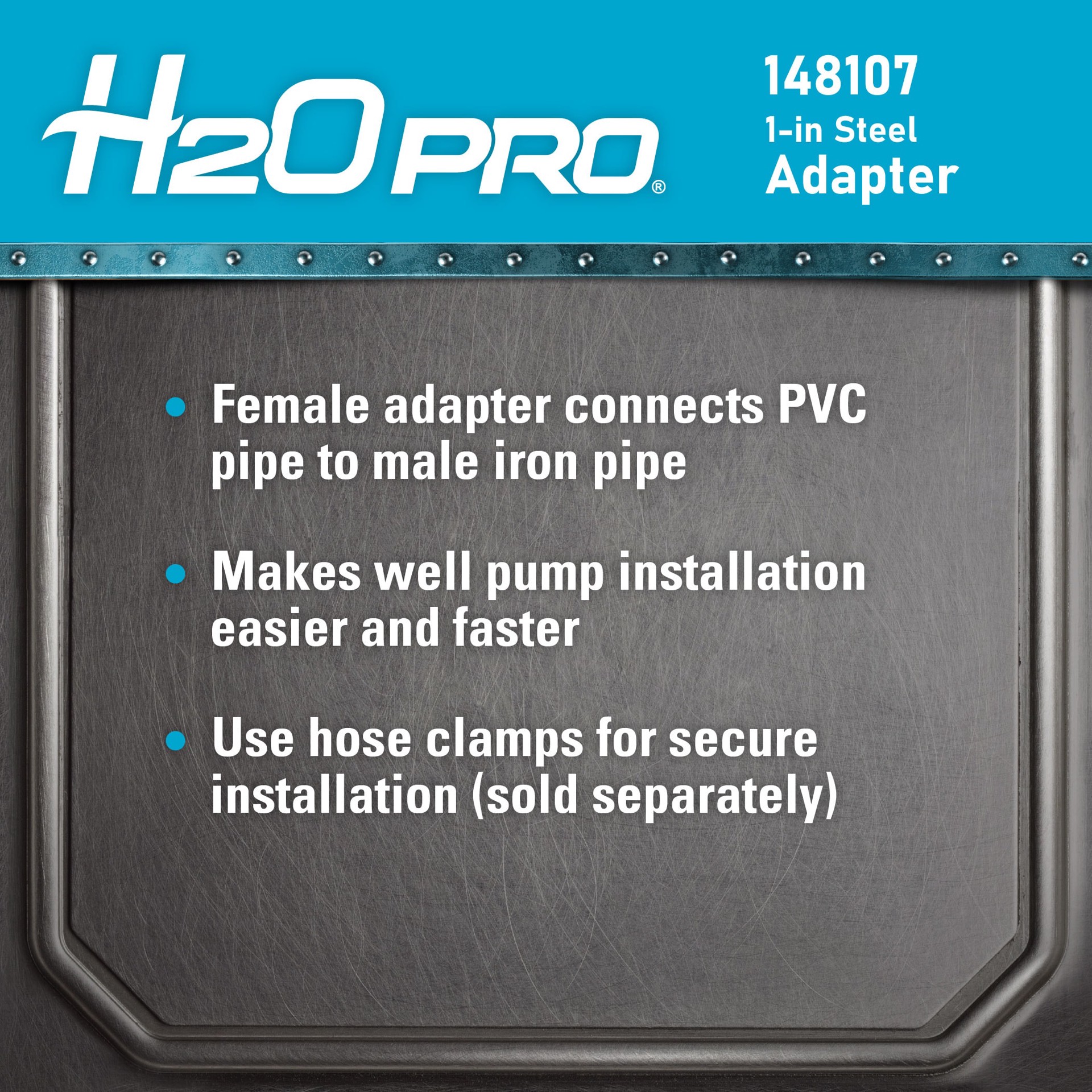 slide 6 of 6, H2OPRO Adapter - 1 in. Steel - Female, 1 ct