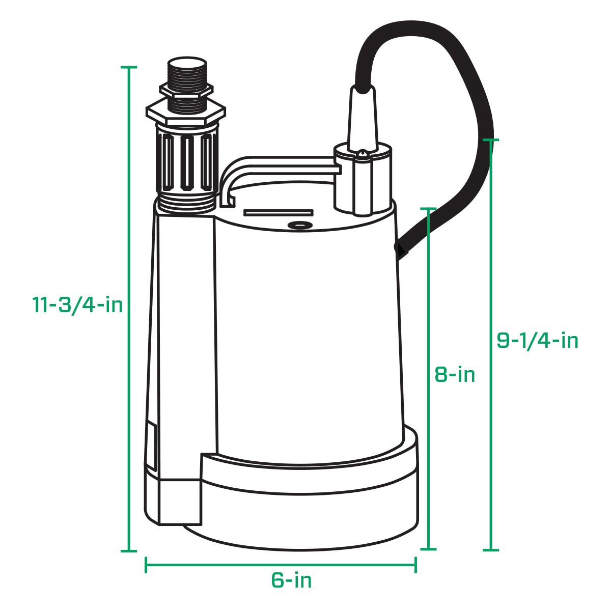 slide 4 of 6, Zoeller 1/3-HP 115 -Volt 35-Gallon Thermoplastic Submersible utility pump, 1 ct