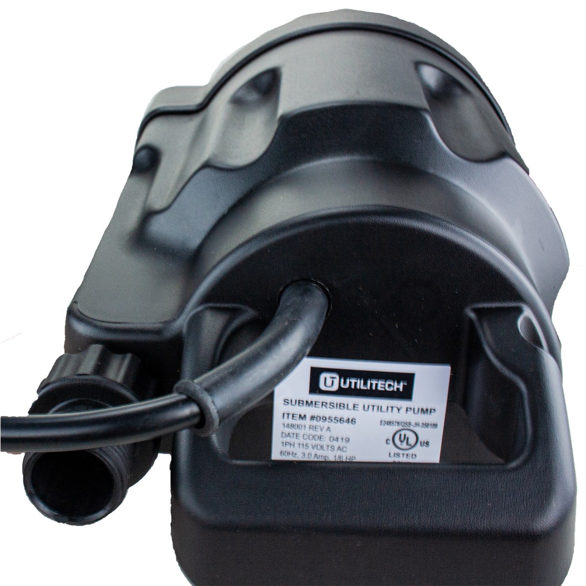 slide 4 of 6, Utilitech 1/6-HP 115 -Volt 25-Gallon Thermoplastic Submersible utility pump, 1 ct