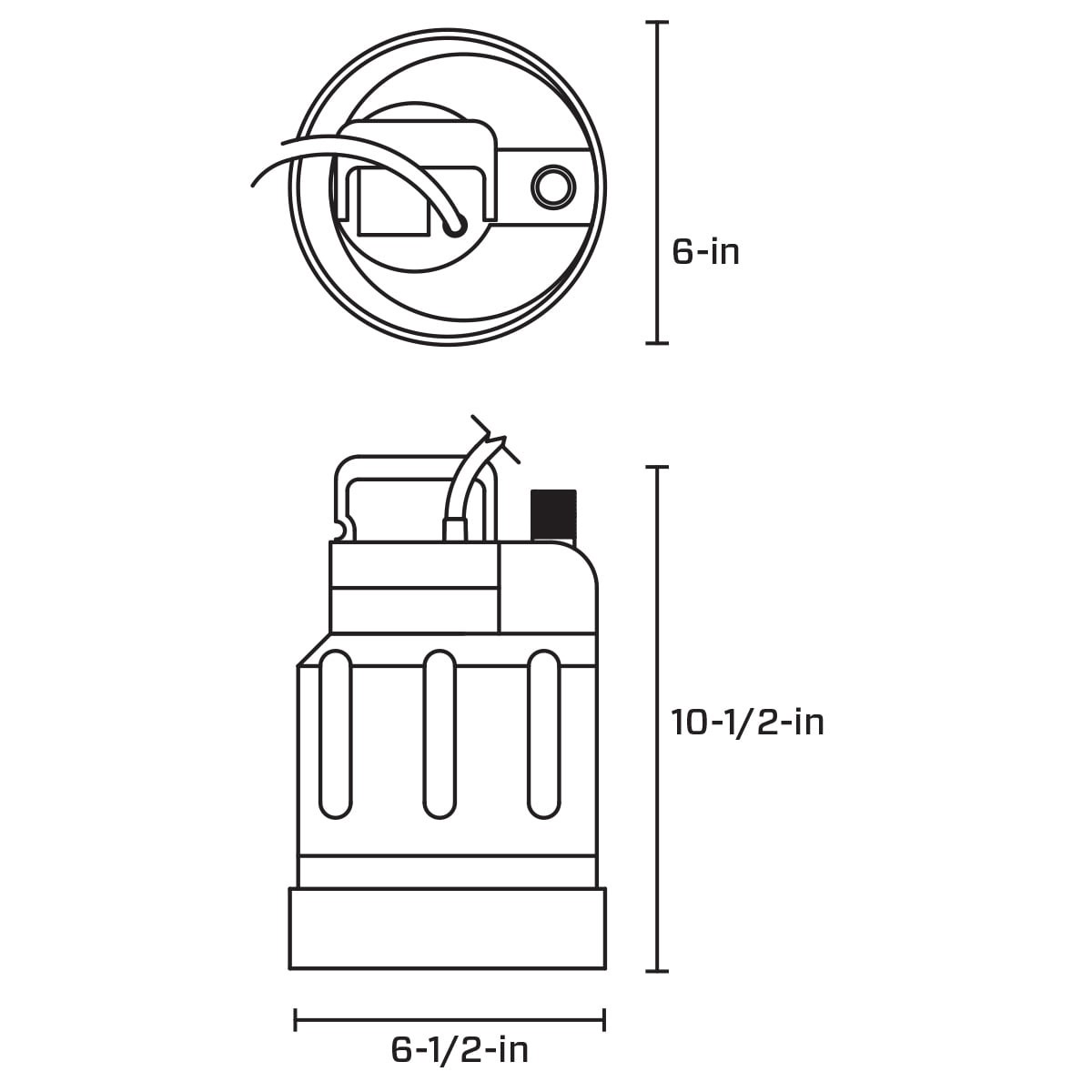 slide 6 of 6, Utilitech 1/3-HP 115 -Volt 30-Gallon Thermoplastic Submersible utility pump, 1 ct
