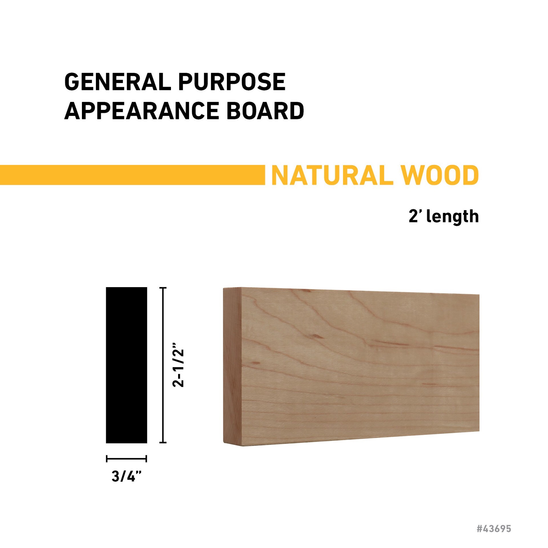 slide 3 of 5, RELIABILT 1-in x 3-in x 2-ft Unfinished Clear S4S Maple Common Softwood Board, 1 ct