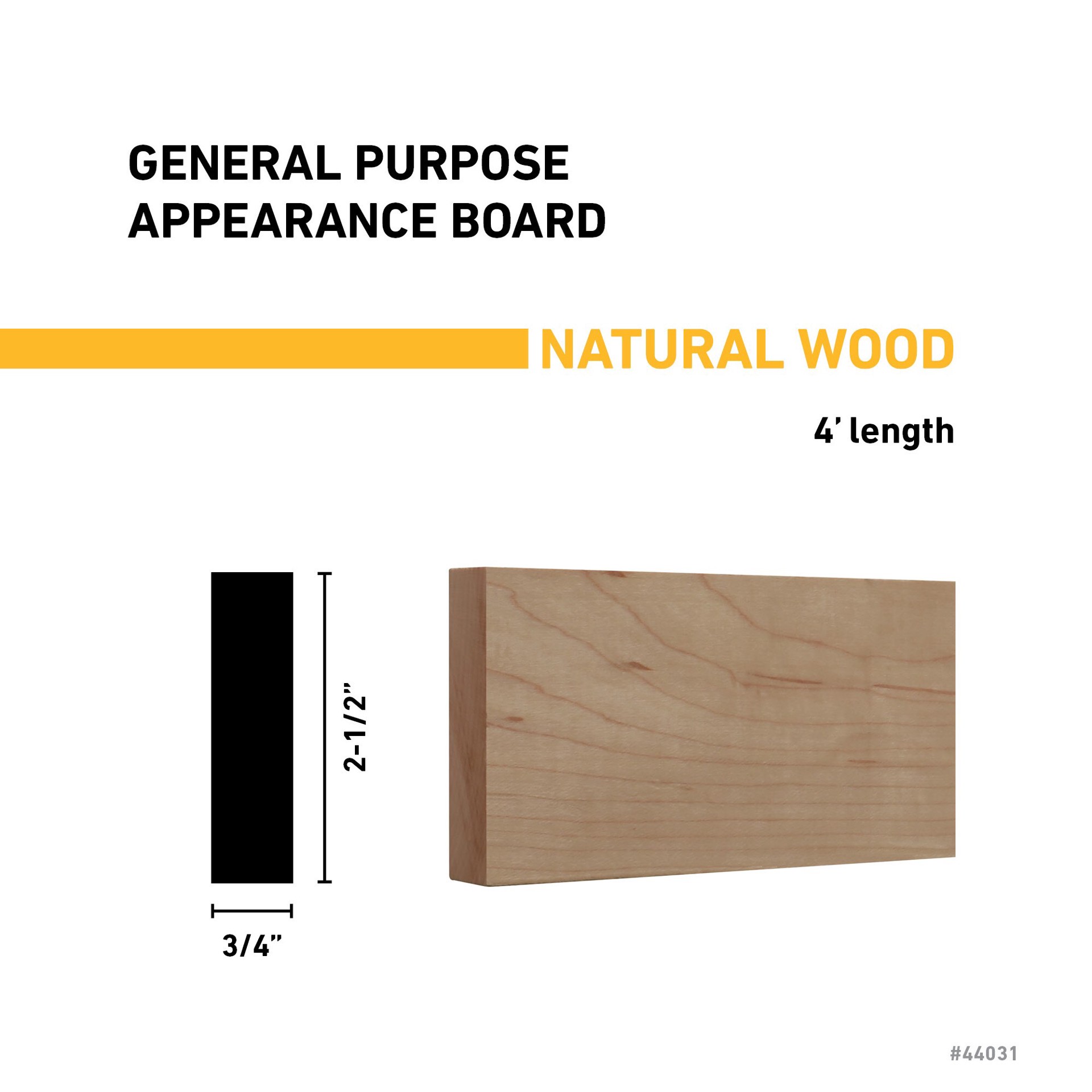 slide 3 of 5, RELIABILT 1-in x 3-in x 4-ft Unfinished Clear S4S Maple Common Softwood Board, 1 ct