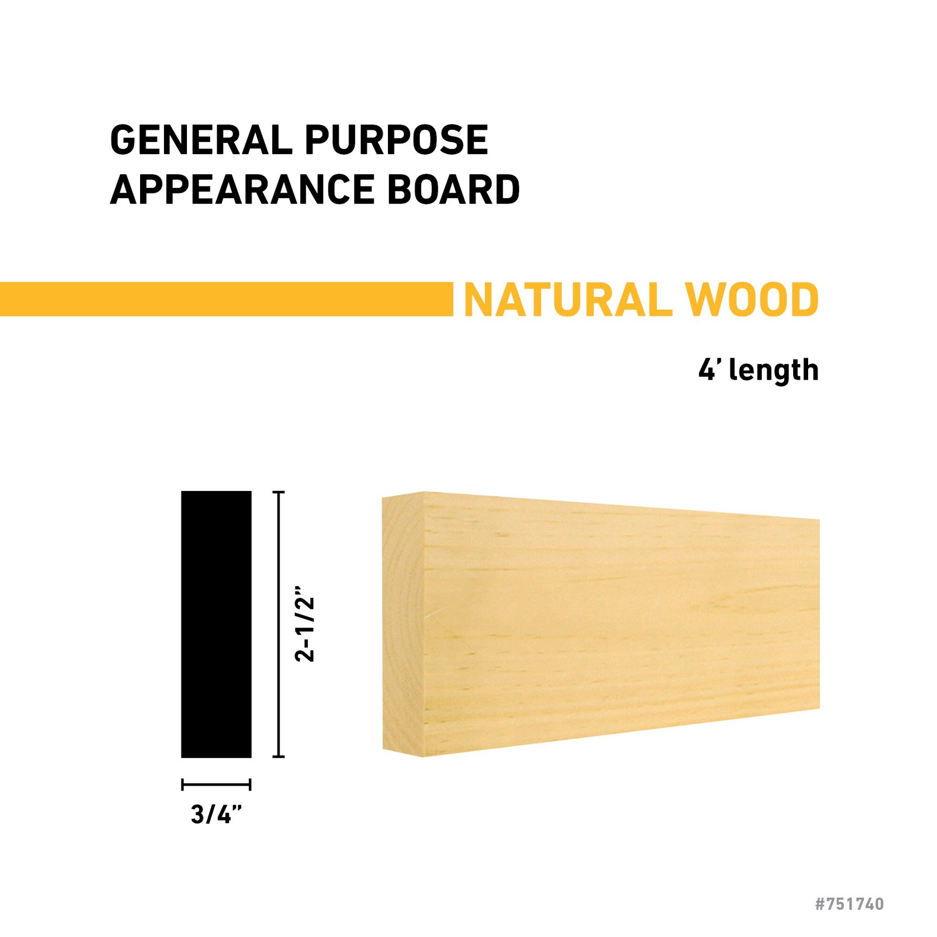 slide 3 of 6, RELIABILT 1-in x 3-in x 4-ft Unfinished Clear S4S Eastern white pine Common Softwood Board, 1 ct