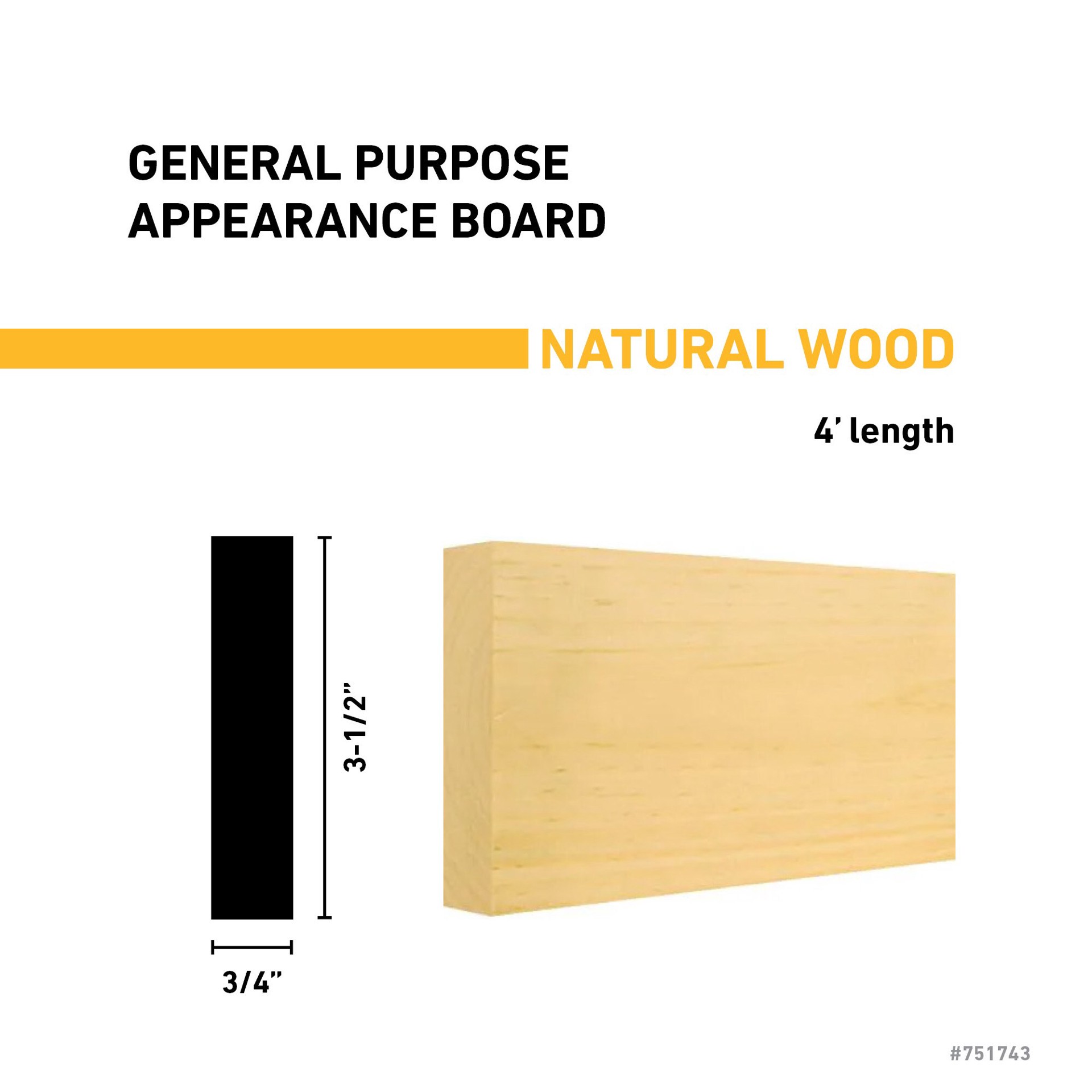 slide 3 of 6, RELIABILT 1-in x 4-in x 4-ft Unfinished Clear S4S Eastern white pine Common Softwood Board, 1 ct