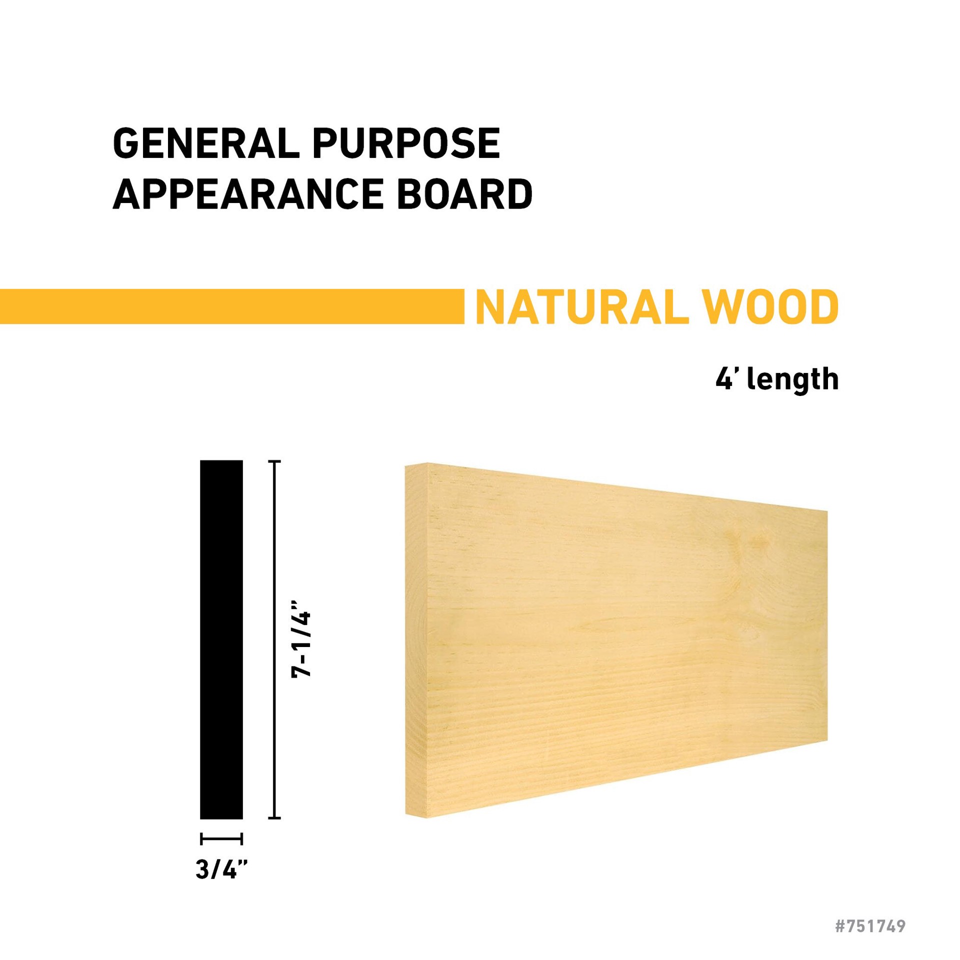slide 3 of 6, RELIABILT 1-in x 8-in x 4-ft Unfinished Clear S4S Eastern white pine Common Softwood Board, 1 ct