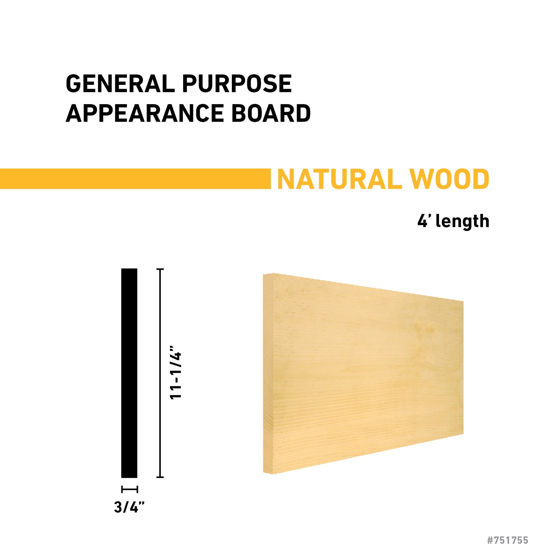 slide 3 of 6, RELIABILT 1-in x 12-in x 4-ft Unfinished Clear S4S Eastern white pine Common Softwood Board, 1 ct
