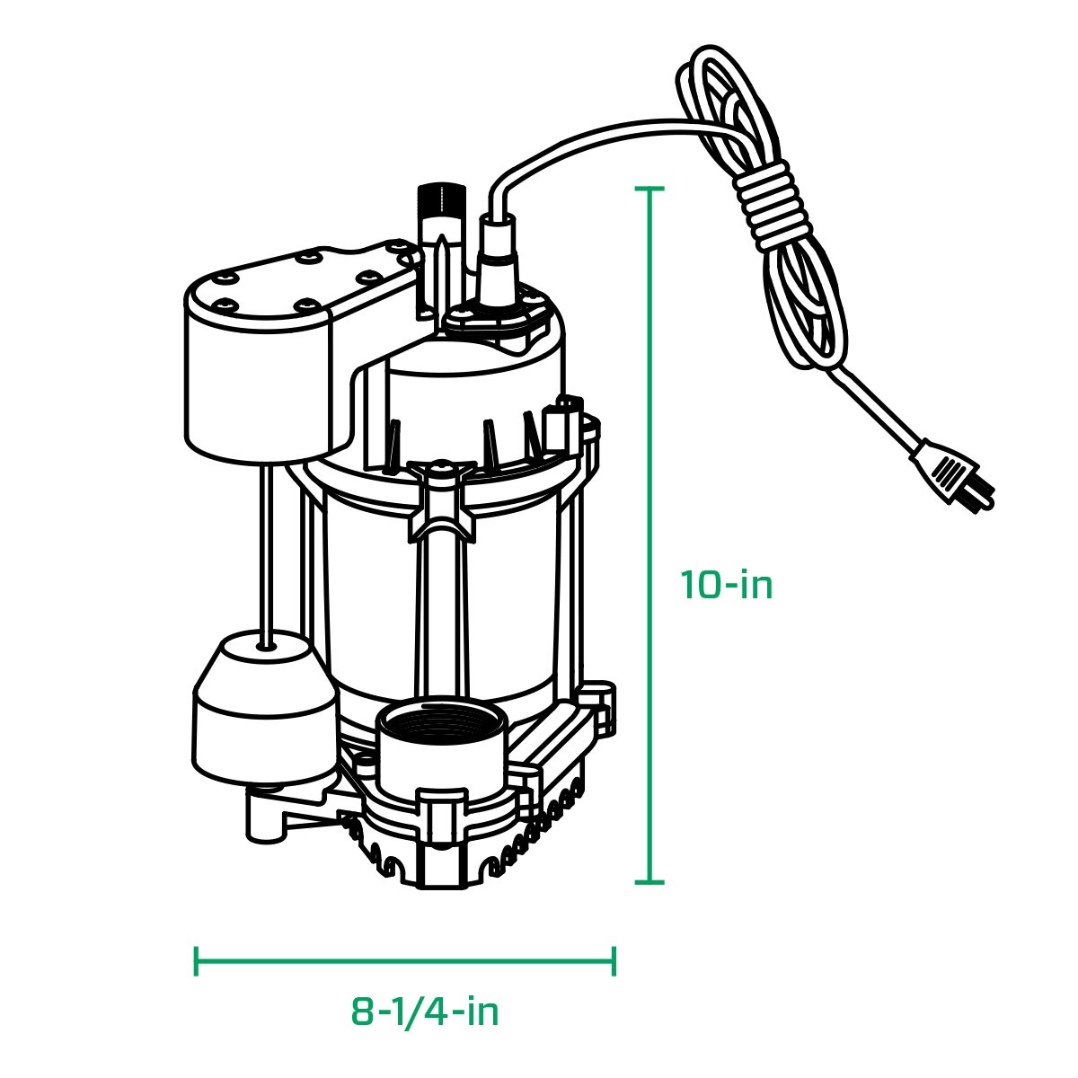 slide 5 of 6, Zoeller 1/3-HP 115 -Volt 42-Gallon Cast iron Submersible sump pump, 1 ct