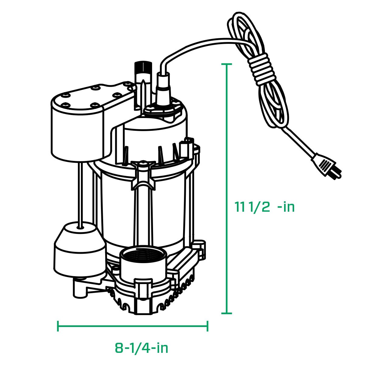 slide 6 of 6, Zoeller 1/2-HP 115 -Volt 60-Gallon Cast iron Submersible sump pump, 1 ct