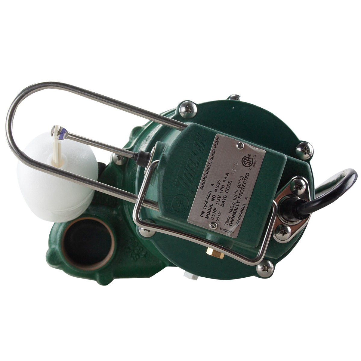 slide 4 of 6, Zoeller 1/2-HP 115 -Volt 80-Gallon Cast iron Submersible sump pump, 1 ct