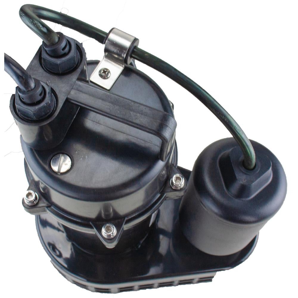 slide 4 of 6, Utilitech 1/2-HP 55-Gallon Aluminum Submersible sump pump, 1 ct