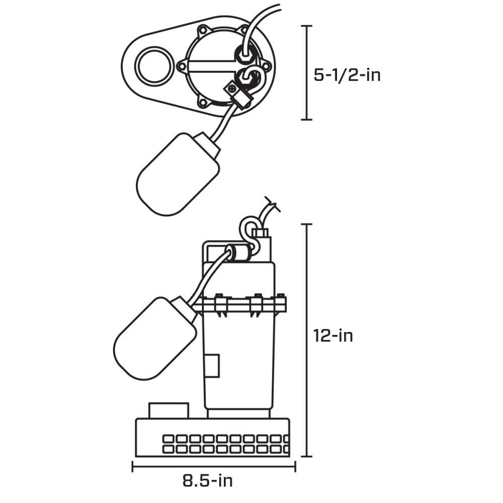 slide 6 of 6, Utilitech 1/2-HP 55-Gallon Aluminum Submersible sump pump, 1 ct