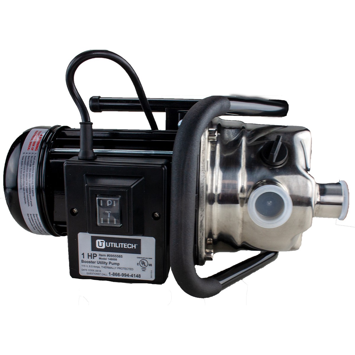 slide 4 of 6, Utilitech 1-HP 13-Gallon Stainless steel Lawn pump, 1 ct