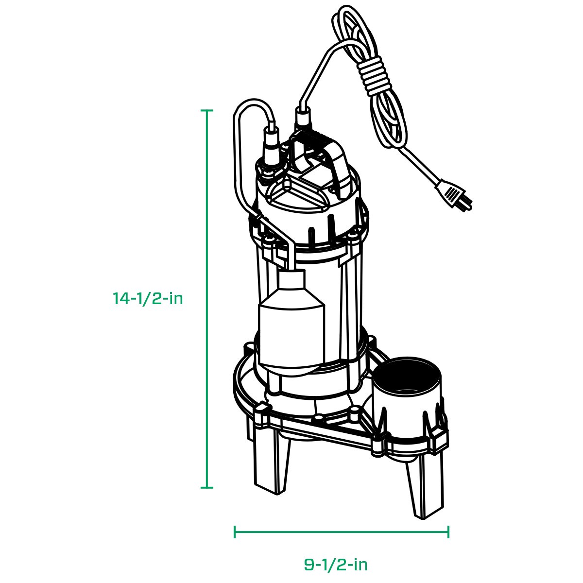 slide 6 of 6, Zoeller 1/3-HP 115 -Volt 88-Gallon Cast iron Sewage sump pump, 1 ct