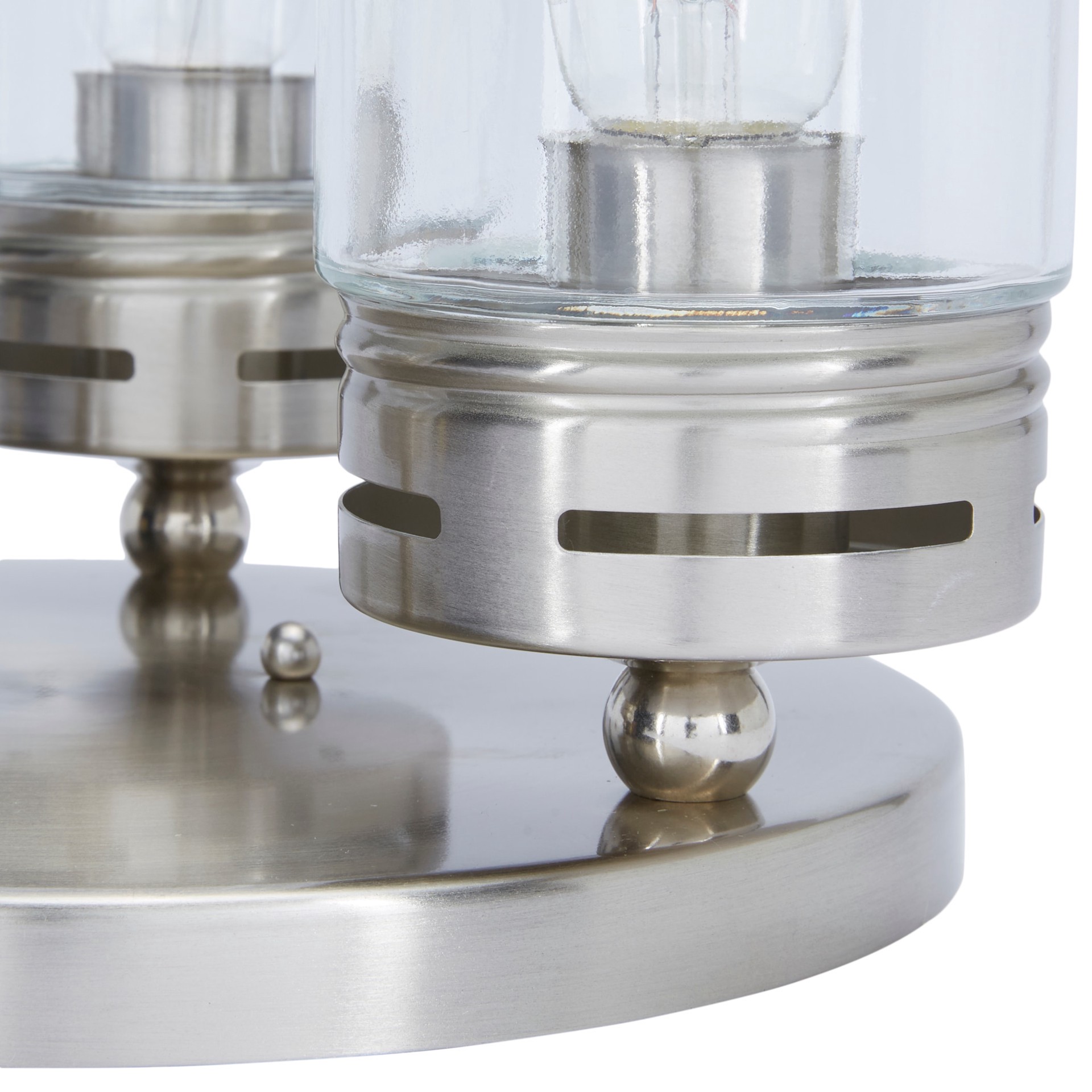 slide 6 of 6, allen + roth 3 -Light 12-in Brushed Nickel Semi Flush Mount Light, 1 ct