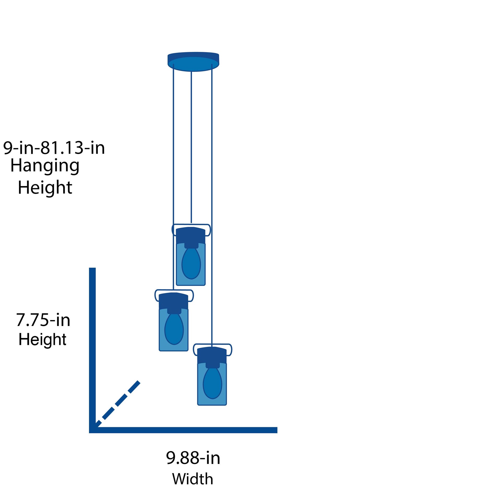 slide 3 of 6, allen + roth Vallymede 3 -Light Aged Bronze Farmhouse Clear glass Jar Small Hanging Pendant light, 1 ct