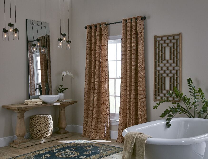 slide 5 of 6, allen + roth Vallymede 3 -Light Aged Bronze Farmhouse Clear glass Jar Small Hanging Pendant light, 1 ct