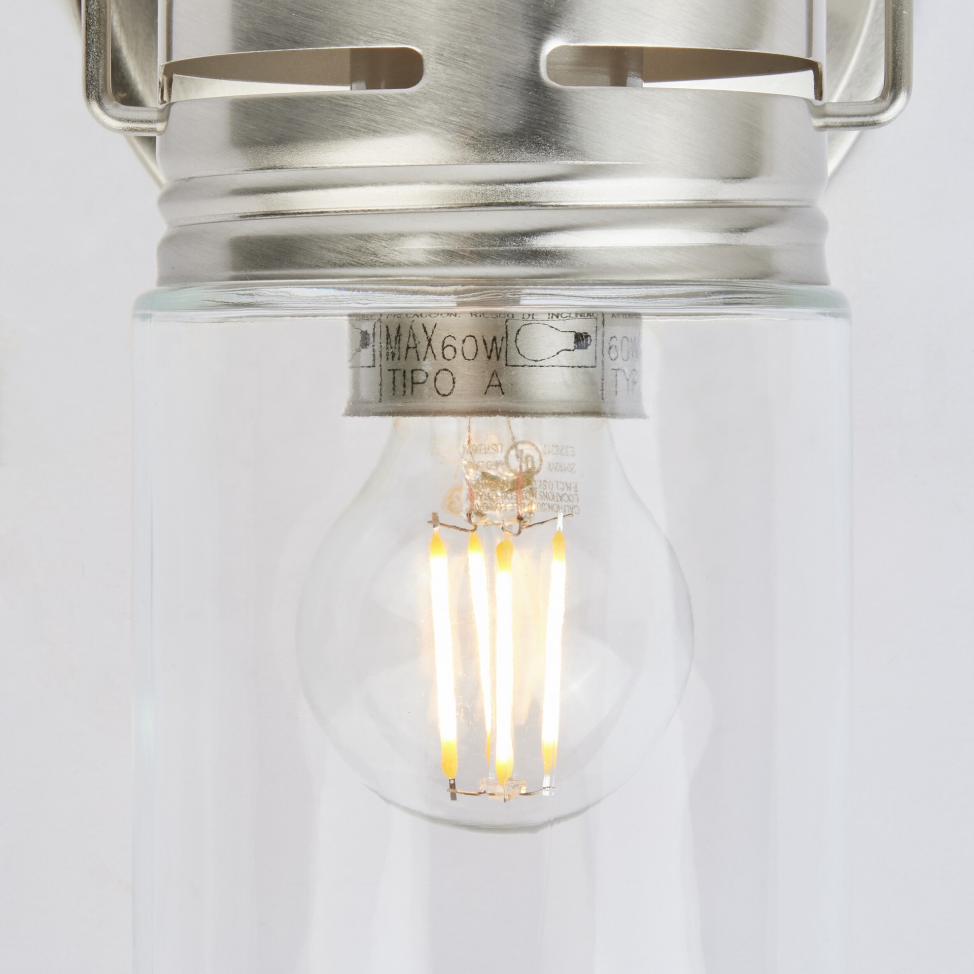 slide 2 of 6, allen + roth Vallymede 5 1 -Light Brushed Nickel Modern/contemporary Vanity light, 1 ct