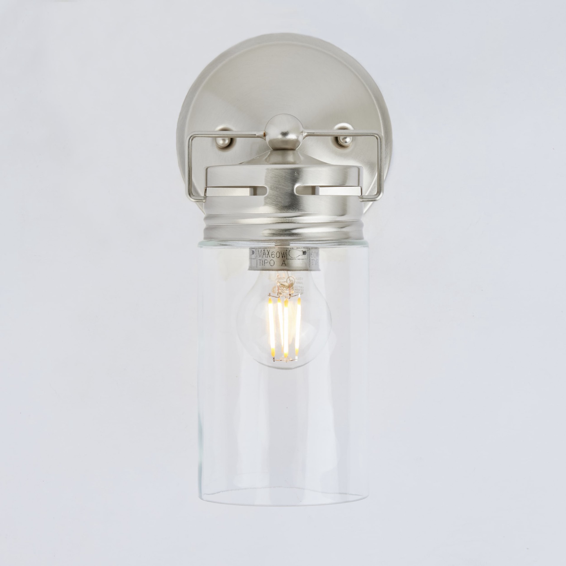 slide 4 of 6, allen + roth Vallymede 5 1 -Light Brushed Nickel Modern/contemporary Vanity light, 1 ct