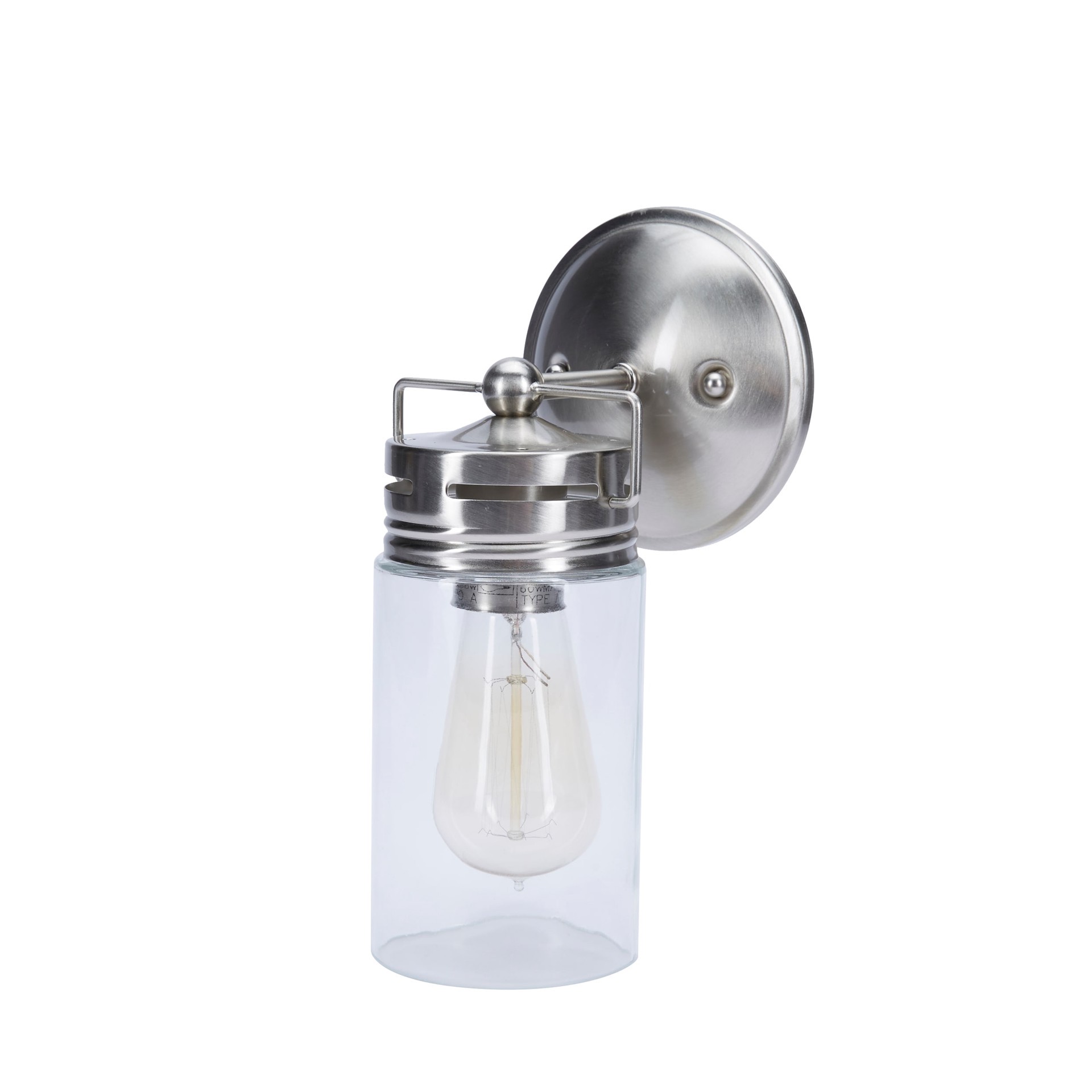 slide 5 of 6, allen + roth Vallymede 5 1 -Light Brushed Nickel Modern/contemporary Vanity light, 1 ct