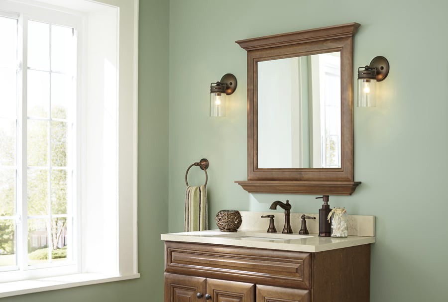 slide 3 of 6, allen + roth Vallymede 5-in 1 -Light Antique Bronze Farmhouse Vanity light, 1 ct