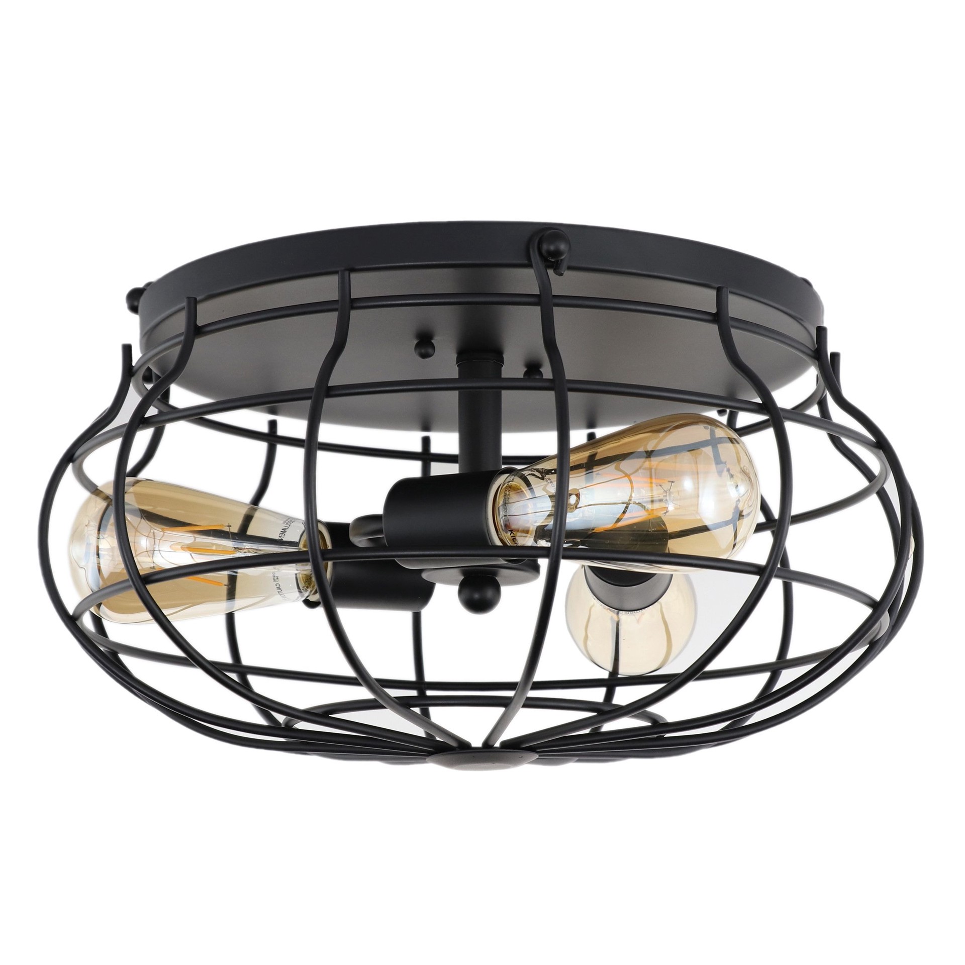 slide 2 of 6, allen + roth Yordan 3 -Light 15-in Bronze Flush Mount Light, 1 ct