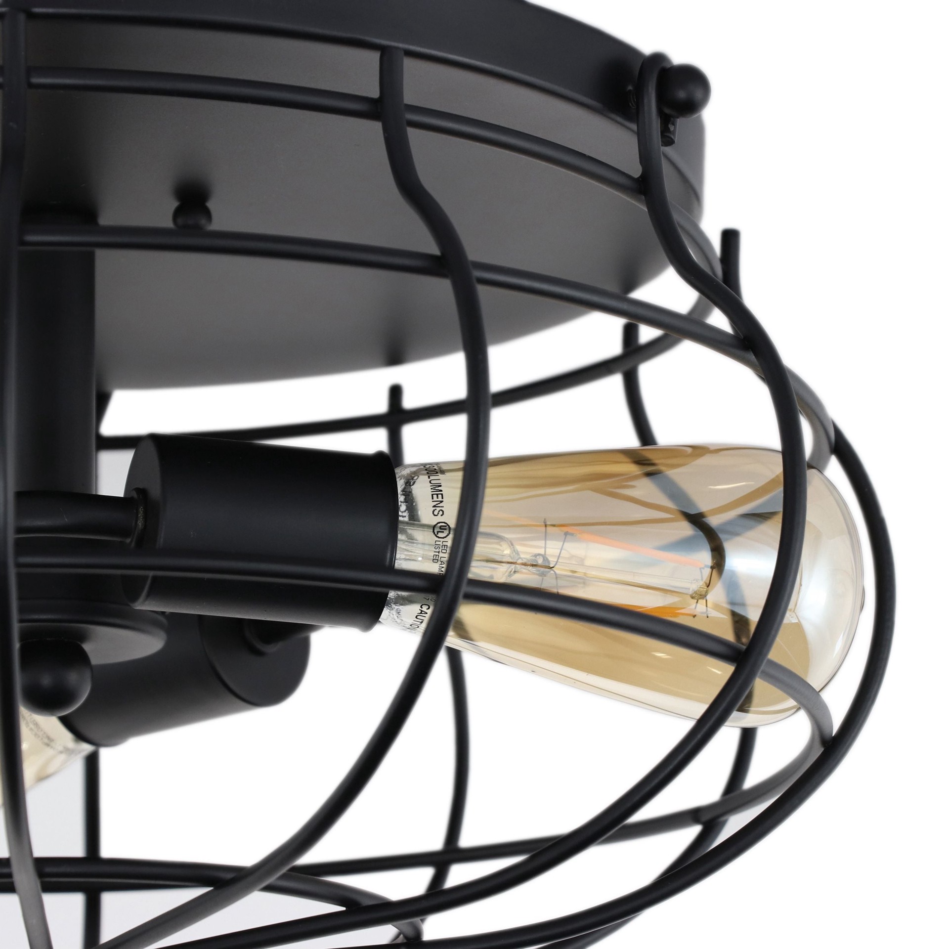 slide 3 of 6, allen + roth Yordan 3 -Light 15-in Bronze Flush Mount Light, 1 ct