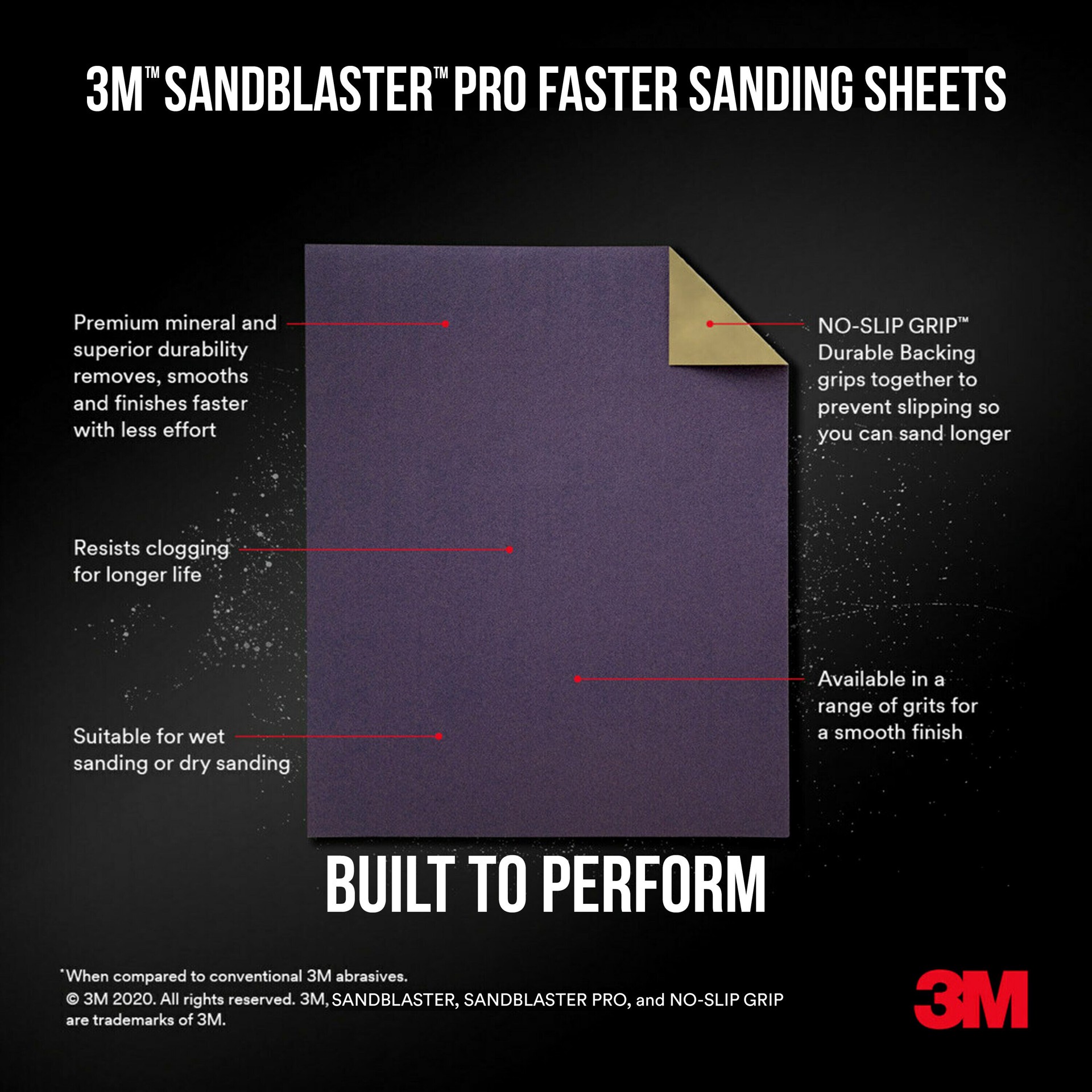 slide 3 of 6, 3M SandBlaster Pro Multi-grade Multi-grade pack -Grit Sheet Sandpaper 3-in W x 9-in L 8 -Pack, 1 ct
