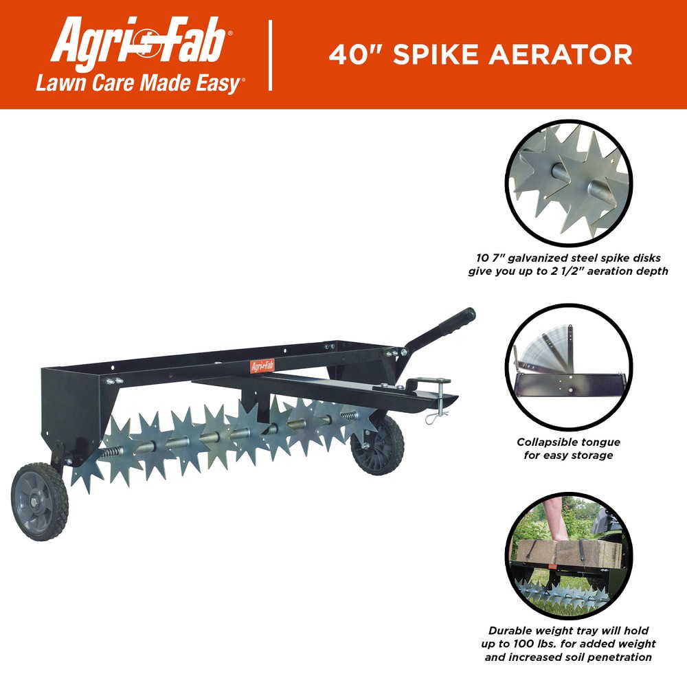 slide 3 of 6, Agri-Fab 40-in Spike Lawn Aerator, 1 ct